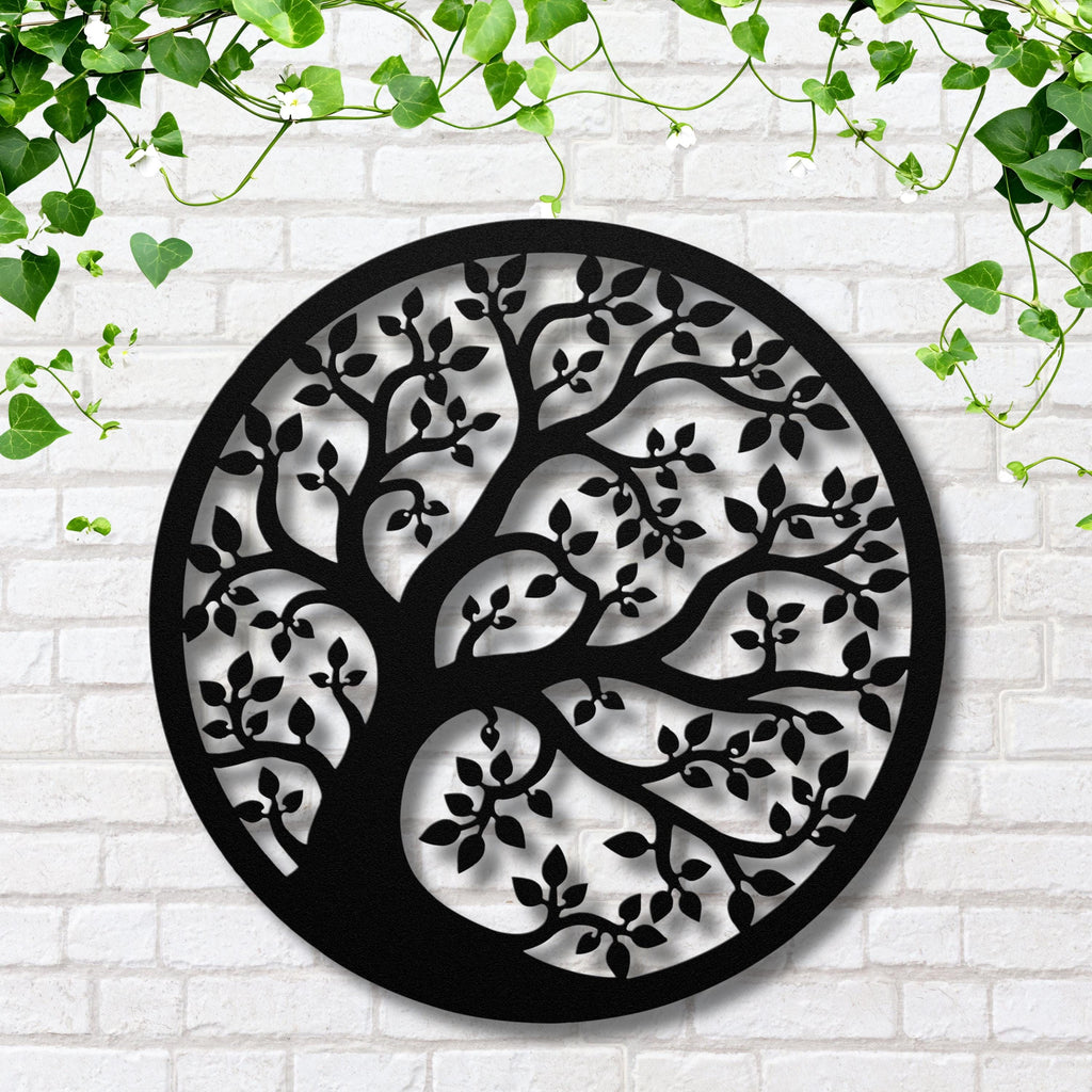 Tree of Life Metal Wall Art, Round Nature Sign, Family Roots, Home Decor