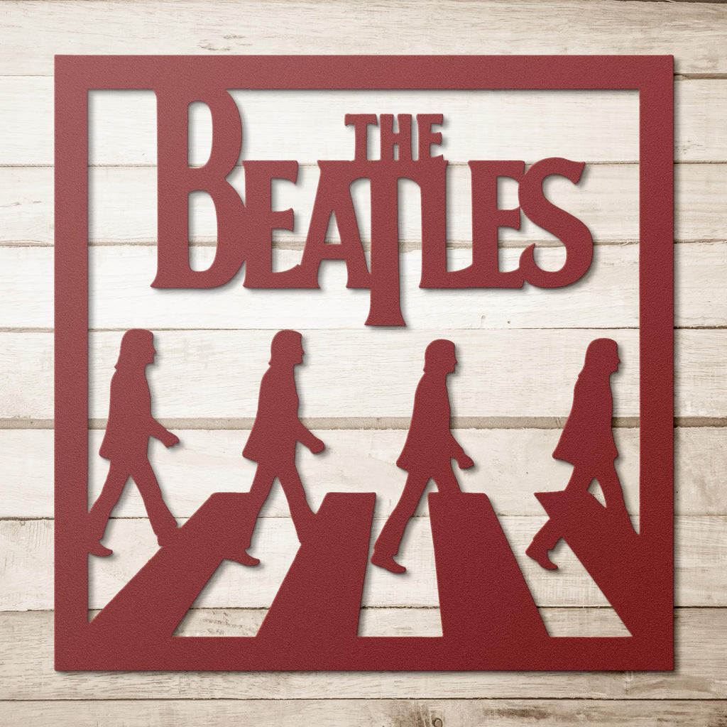 Beatles Abbey Road Art - Die Cut Silhouette Metal Wall Art for Music Room