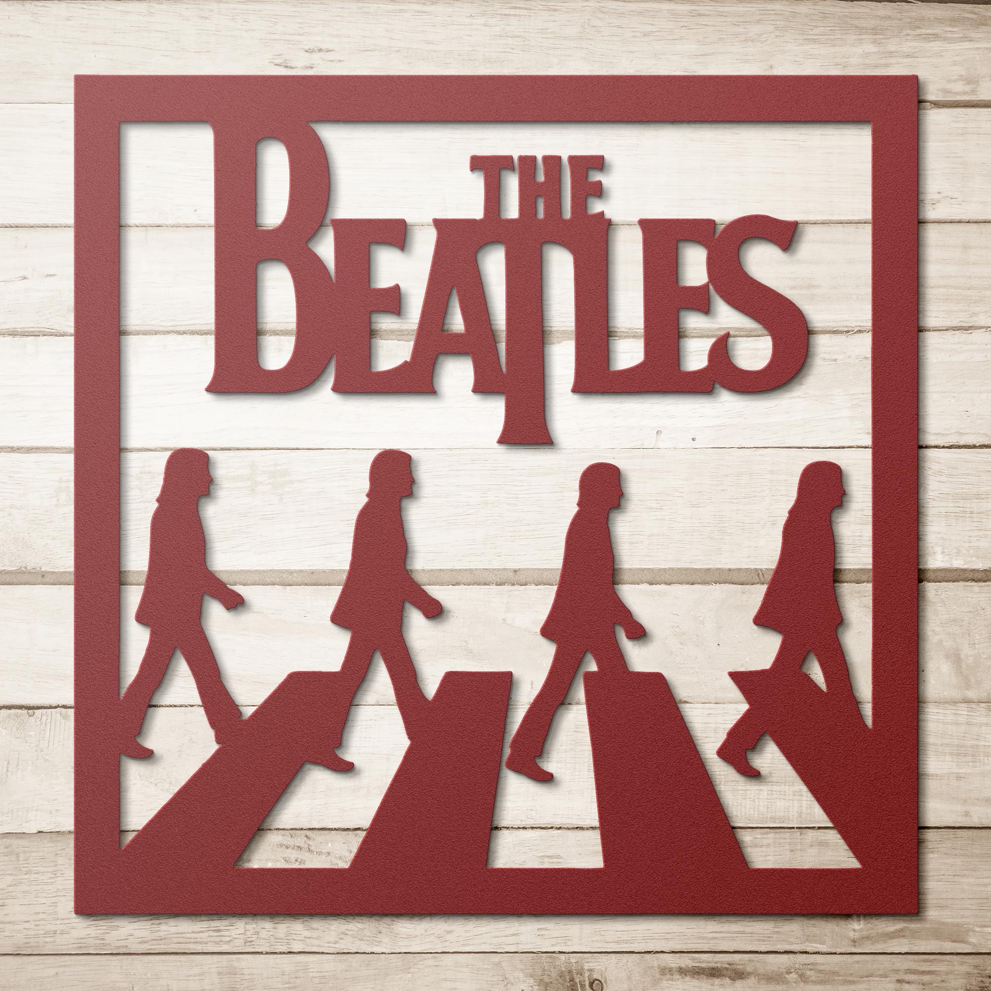 Beatles Abbey Road Art - Die Cut Silhouette Metal Wall Art for Music Room