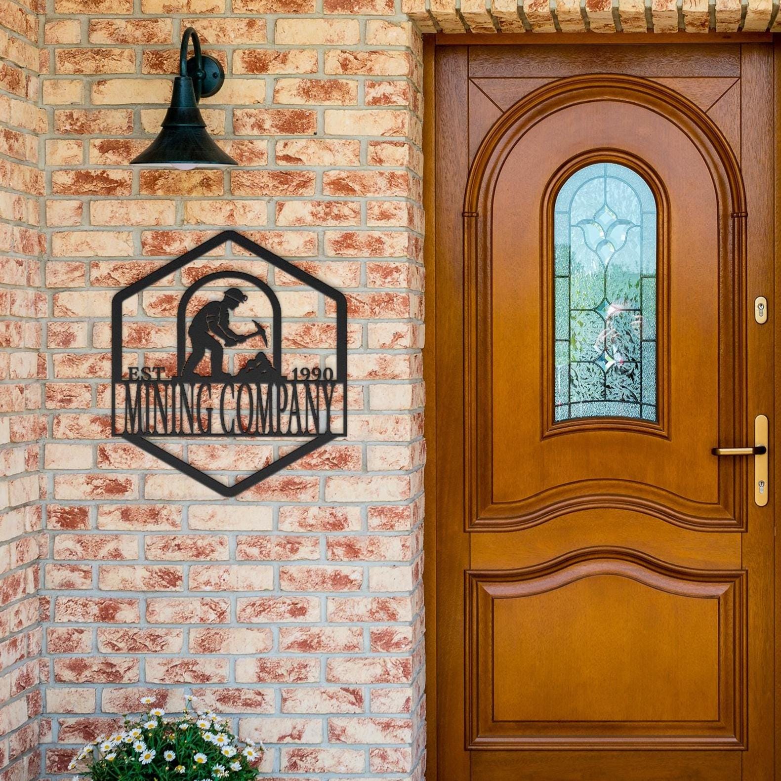 Custom Metal Mining Company Logo Sign: Personalized Business Decor