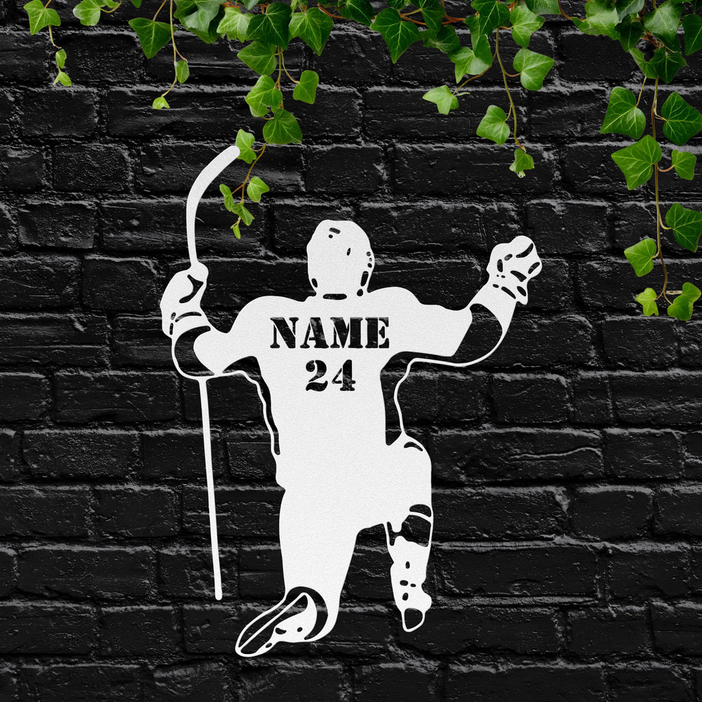 Personalized Hockey Wall Art – Custom Name Number Sign | Metal Sports Decor