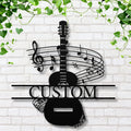Personalized Guitar Sign - Custom Name Musician Metal Art | Split Monogram Studio Decor