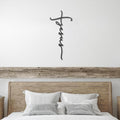 Jesus Name Cross Metal Wall Art: Christian Home Decor