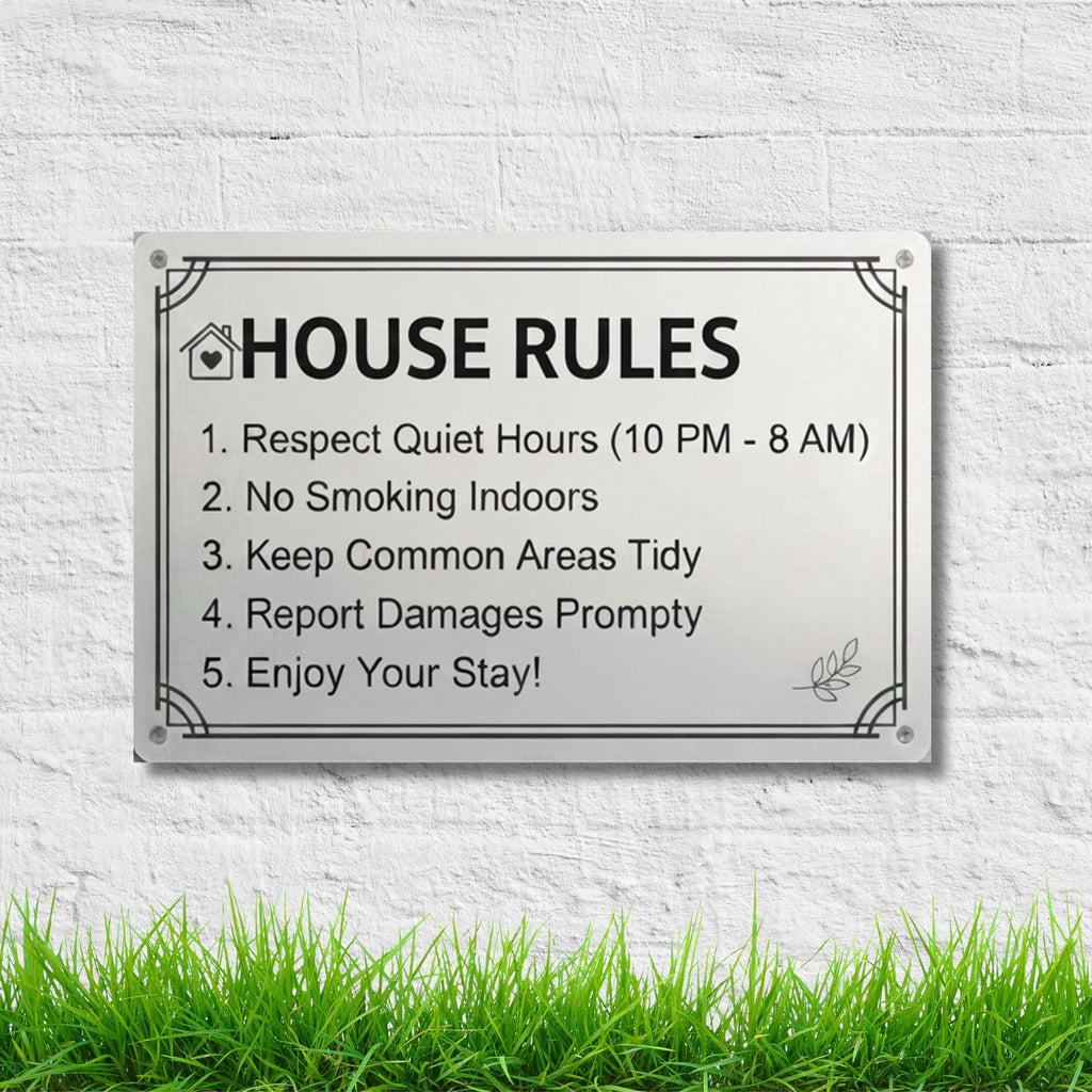 Custom House Rules Metal Sign, Personalized Airbnb Host Signs, Vacation Rental Wall Decor