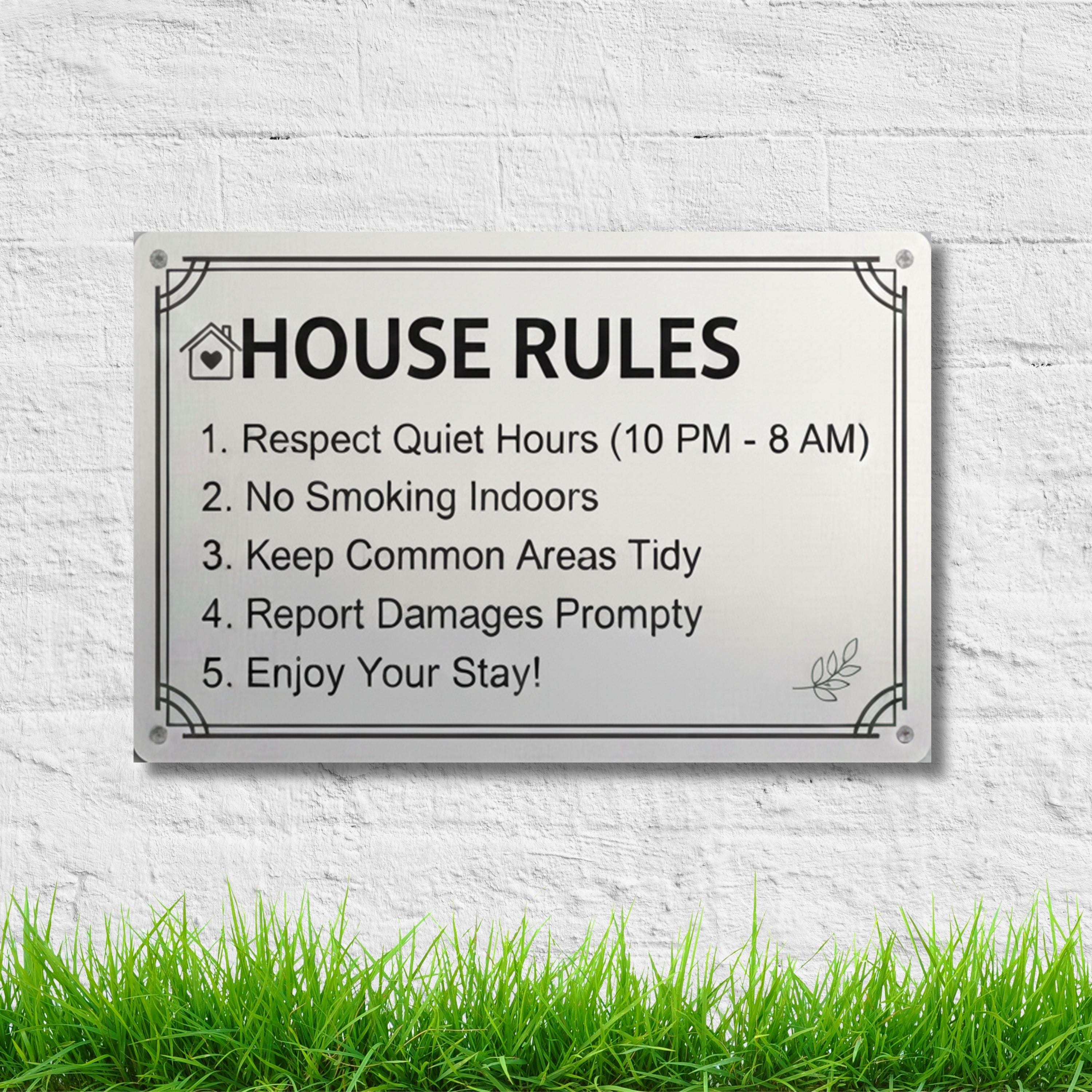 Custom House Rules Metal Sign, Personalized Airbnb Host Signs, Vacation Rental Wall Decor