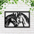 Horse Metal Art | Intertwined Horses Silhouette - Custom Ranch Style Sign