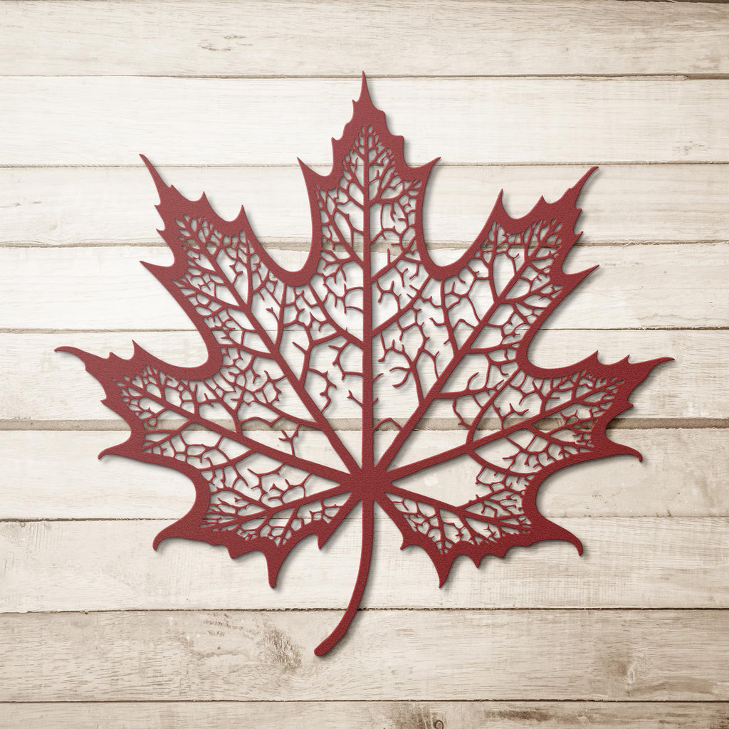 Metal Maple Leaf Art – Laser Cut Metal Wall Decor | Durable Steel Sign