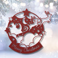Merry Christmas Snow Globe Metal Sign, Reindeer Winter Wonderland Wall Art, Festive Holiday Die Cut Decor, Xmas Front Door Gift