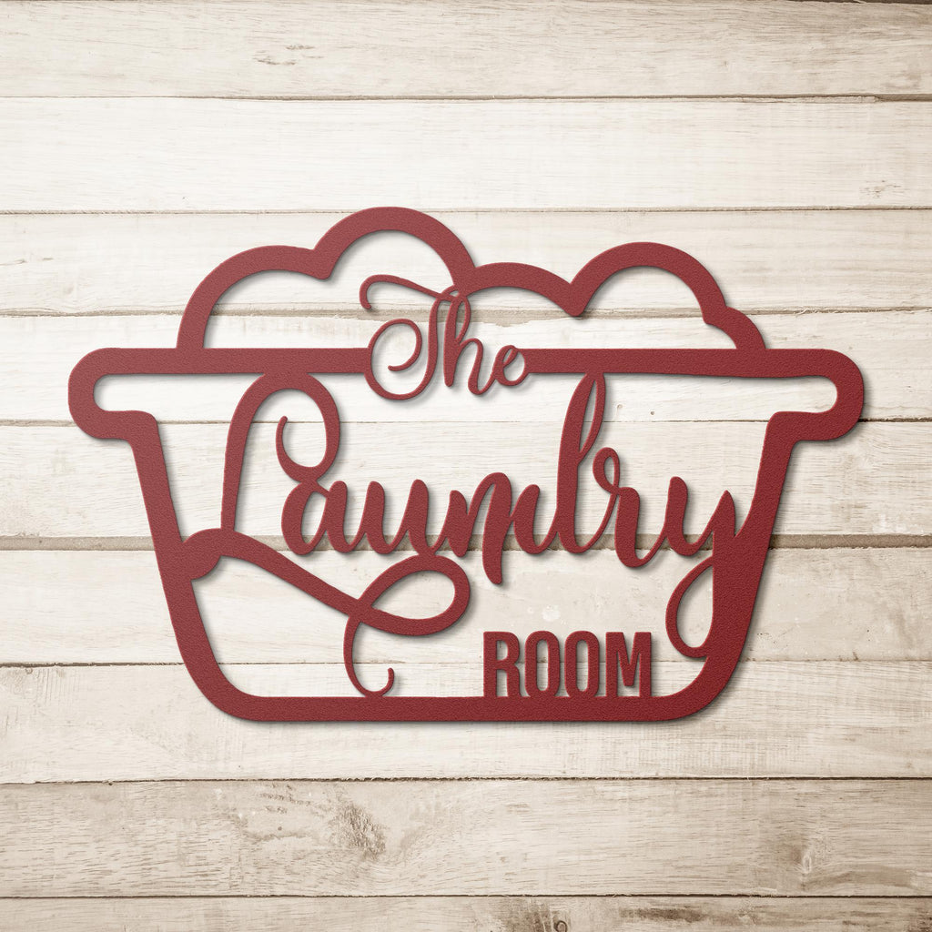 The Laundry Room Metal Sign | Farmhouse Utility Decor | Die Cut Metal Wash House Art | Housewarming Gift for New Home