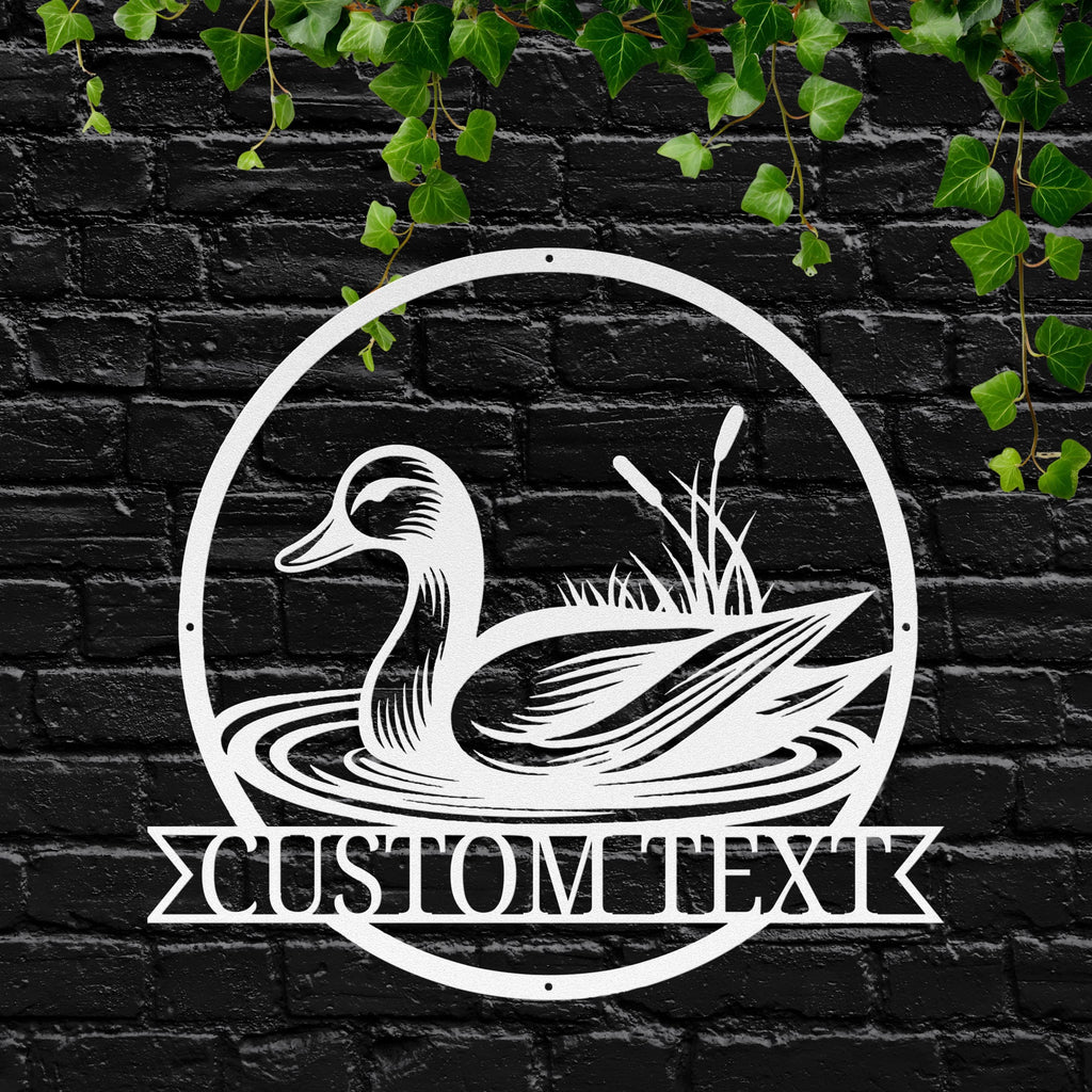 Personalized Duck Sign | Custom Metal Sign for Hunting Lodge & Rustic Lake House Gift