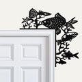 Fish Metal Door Corner Sign, Ocean Coral Reef Decor, Sea Life Wall Art, Nautical Gift