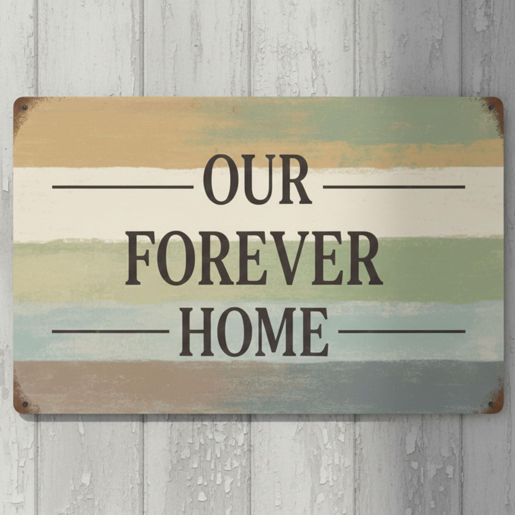 Our Forever Home Metal Sign, Housewarming Gift, New Home Wall Decor, Abstract Art Sign