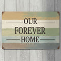 Our Forever Home Metal Sign, Housewarming Gift, New Home Wall Decor, Abstract Art Sign