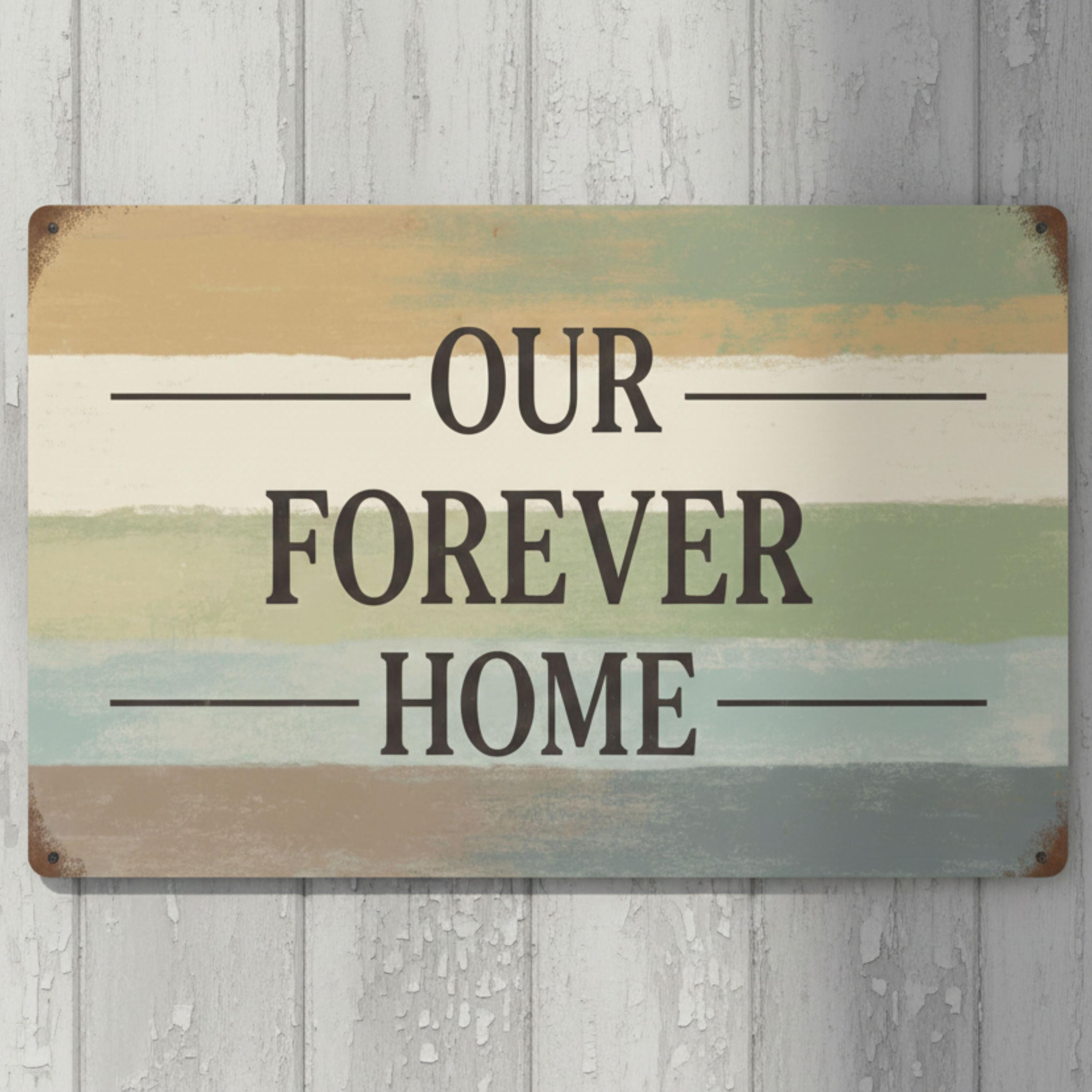 Our Forever Home Metal Sign, Housewarming Gift, New Home Wall Decor, Abstract Art Sign