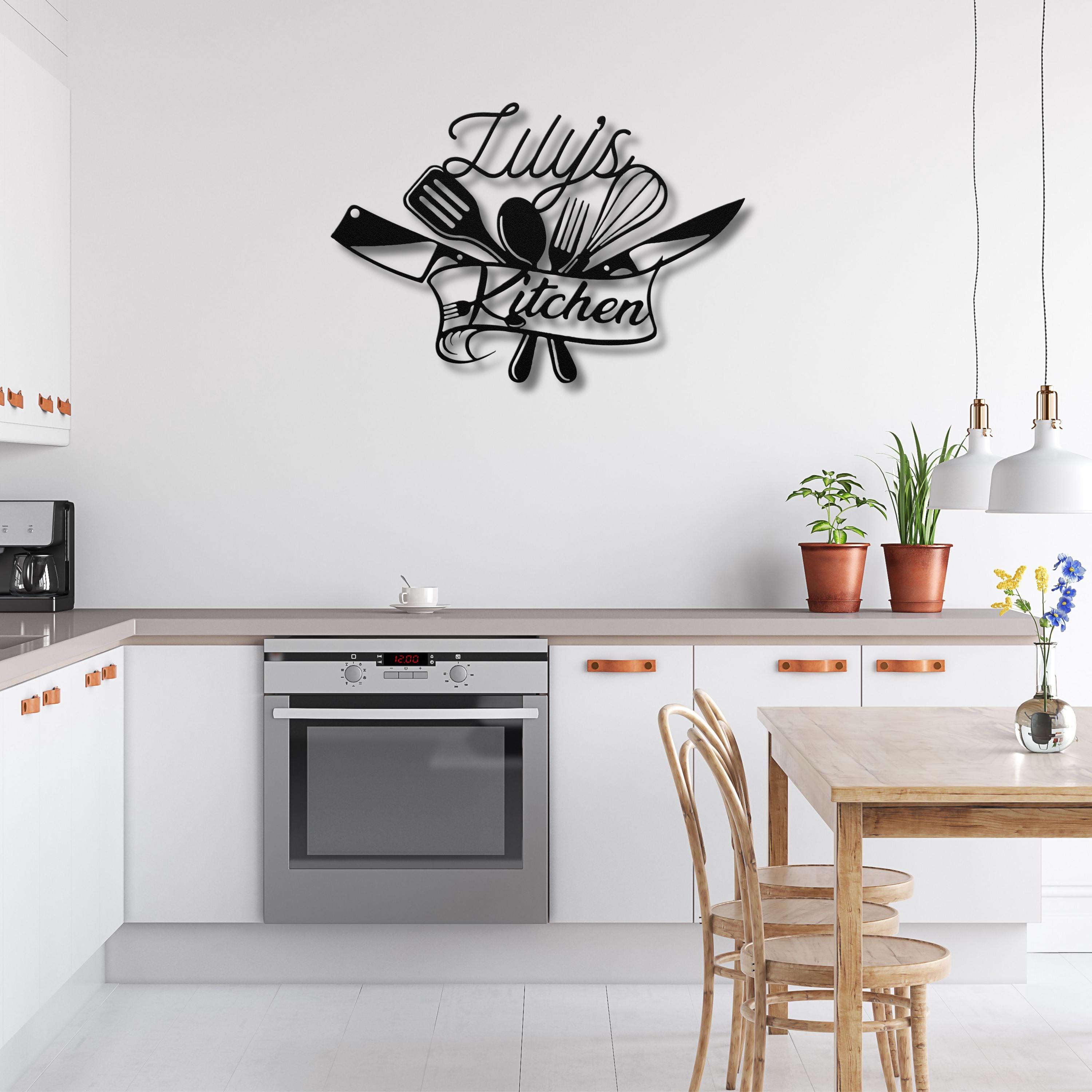 Personalized Kitchen Metal Sign, Custom Chef Decor