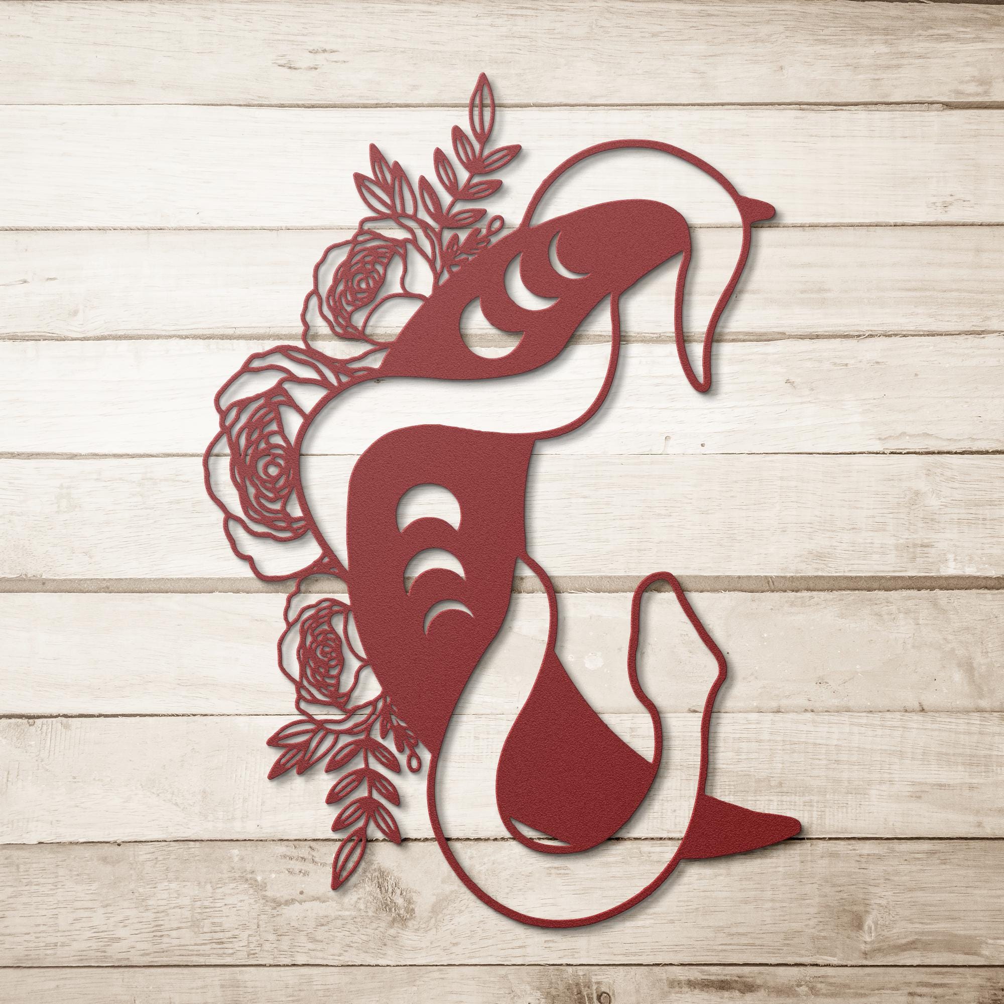 Celestial Snake Moon Metal Wall Art, Floral Serpent Sign, Mystic Occult Decor, Gothic Gift