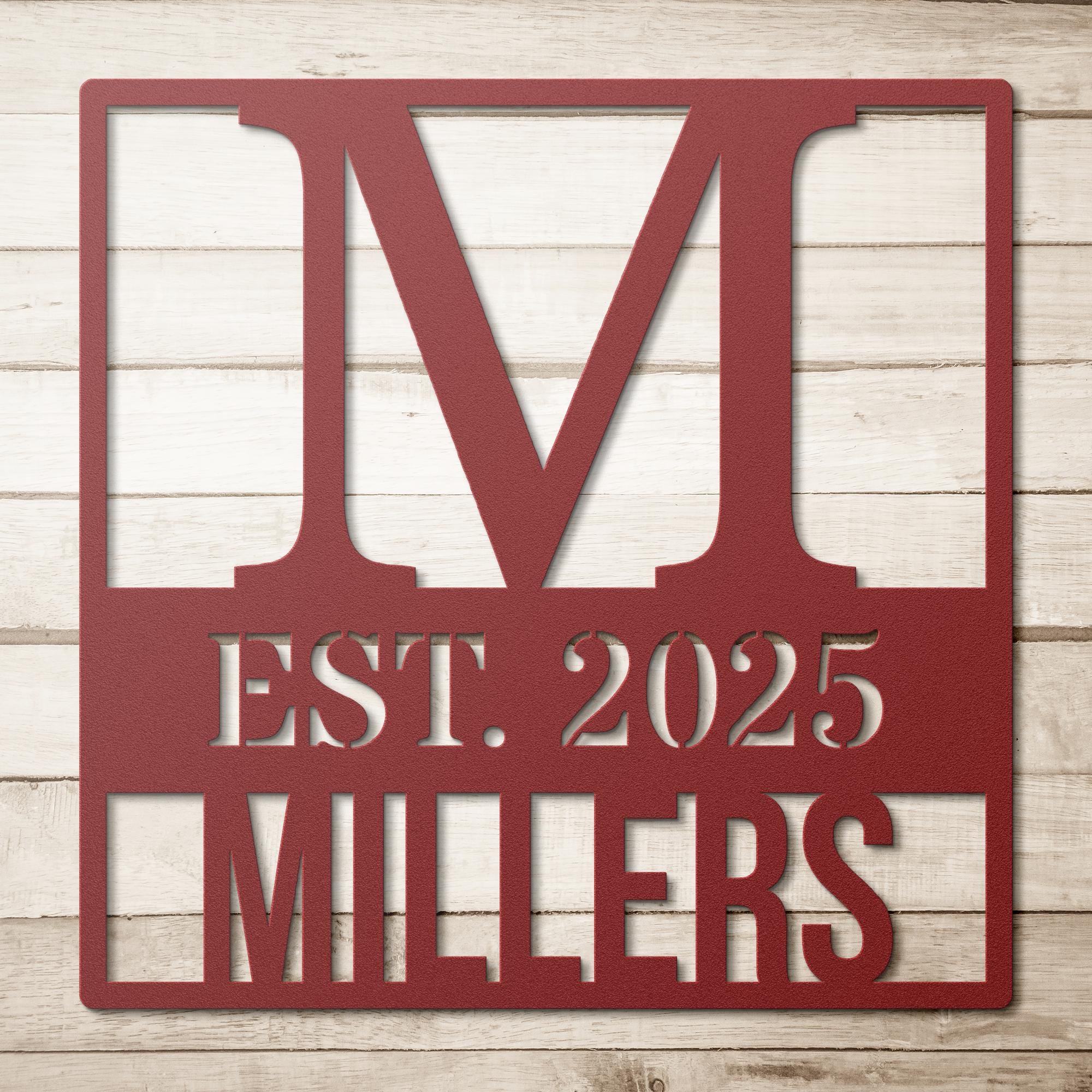 Personalized Metal Monogram, Family Name Sign, Established Date, Wedding Anniversary Gift