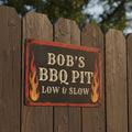 Custom BBQ Pit Sign - Personalized Grill Sign | Rustic Barbecue Wall Art & Grill Master Gift