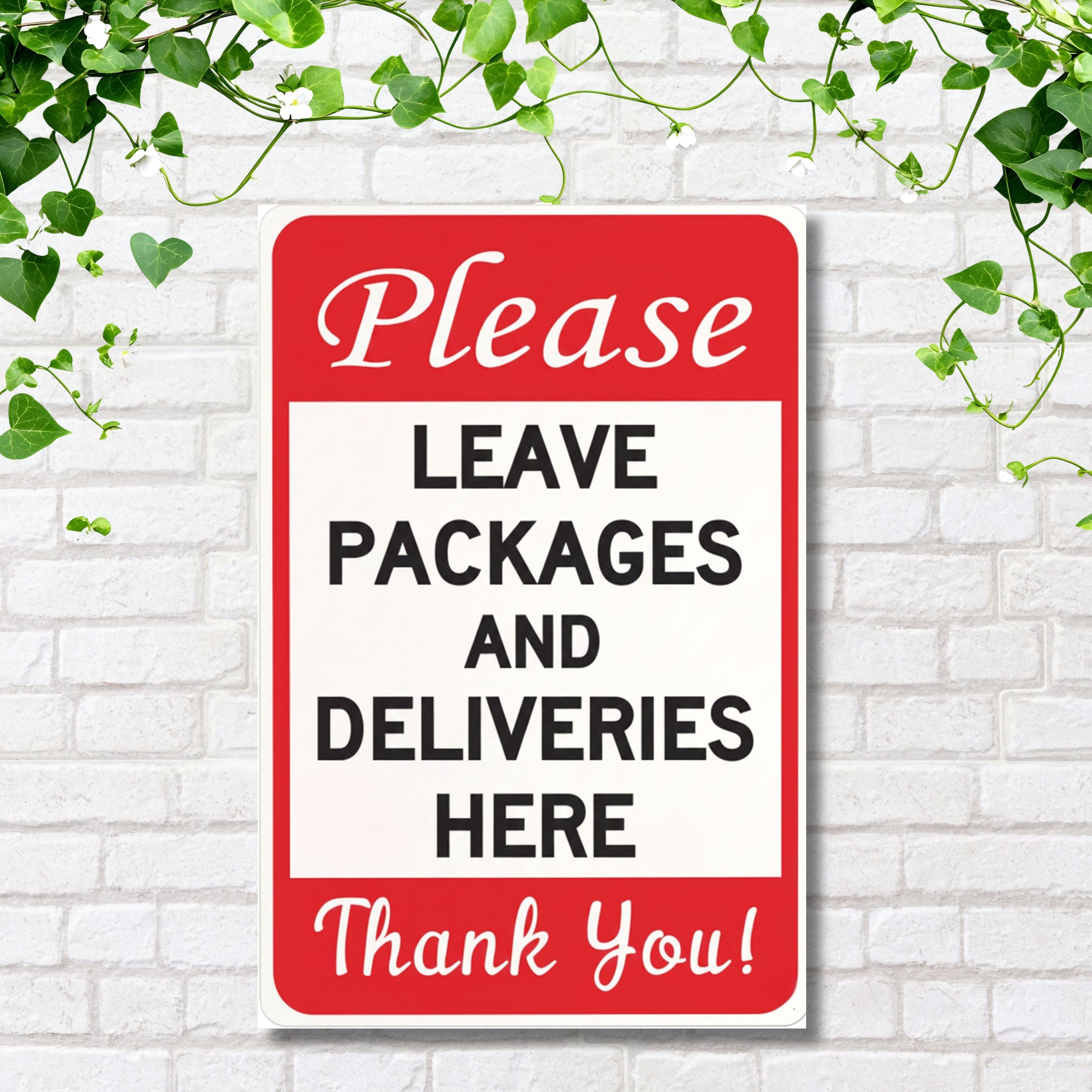 Please Leave Packages Here Sign, Delivery Instruction Plaque, Front Porch Decor