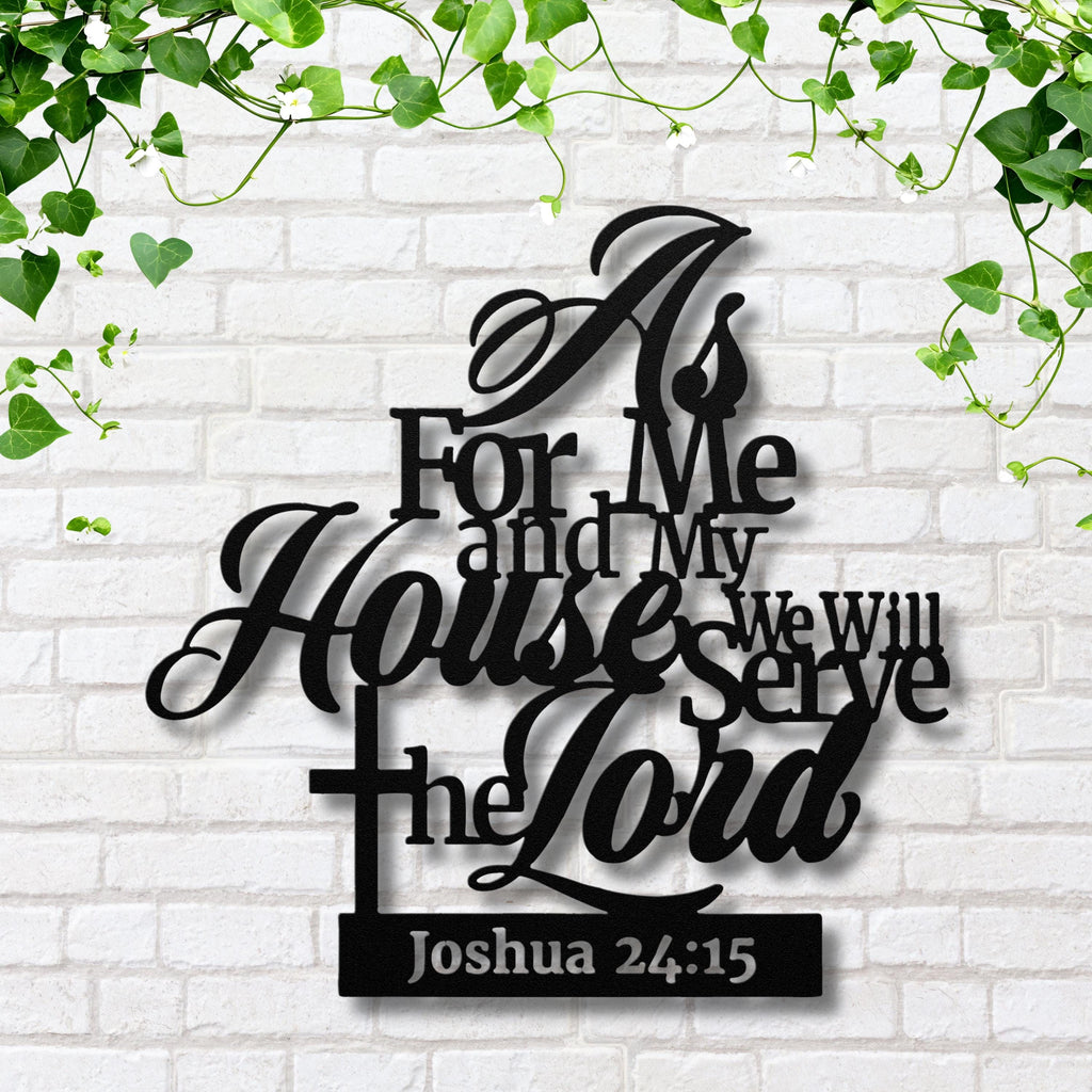 As For Me And My House Joshua 24 15 Metal Sign, Christian Scripture Wall Art