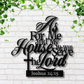 As For Me And My House Joshua 24 15 Metal Sign, Christian Scripture Wall Art