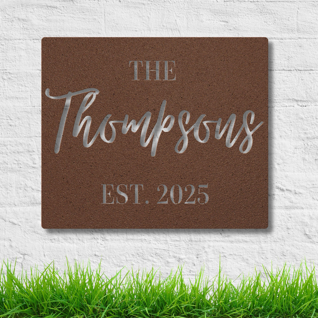 Personalized Family Name Metal Sign | Custom Last Name Die Cut, Housewarming Gift, Wedding or Anniversary Decor