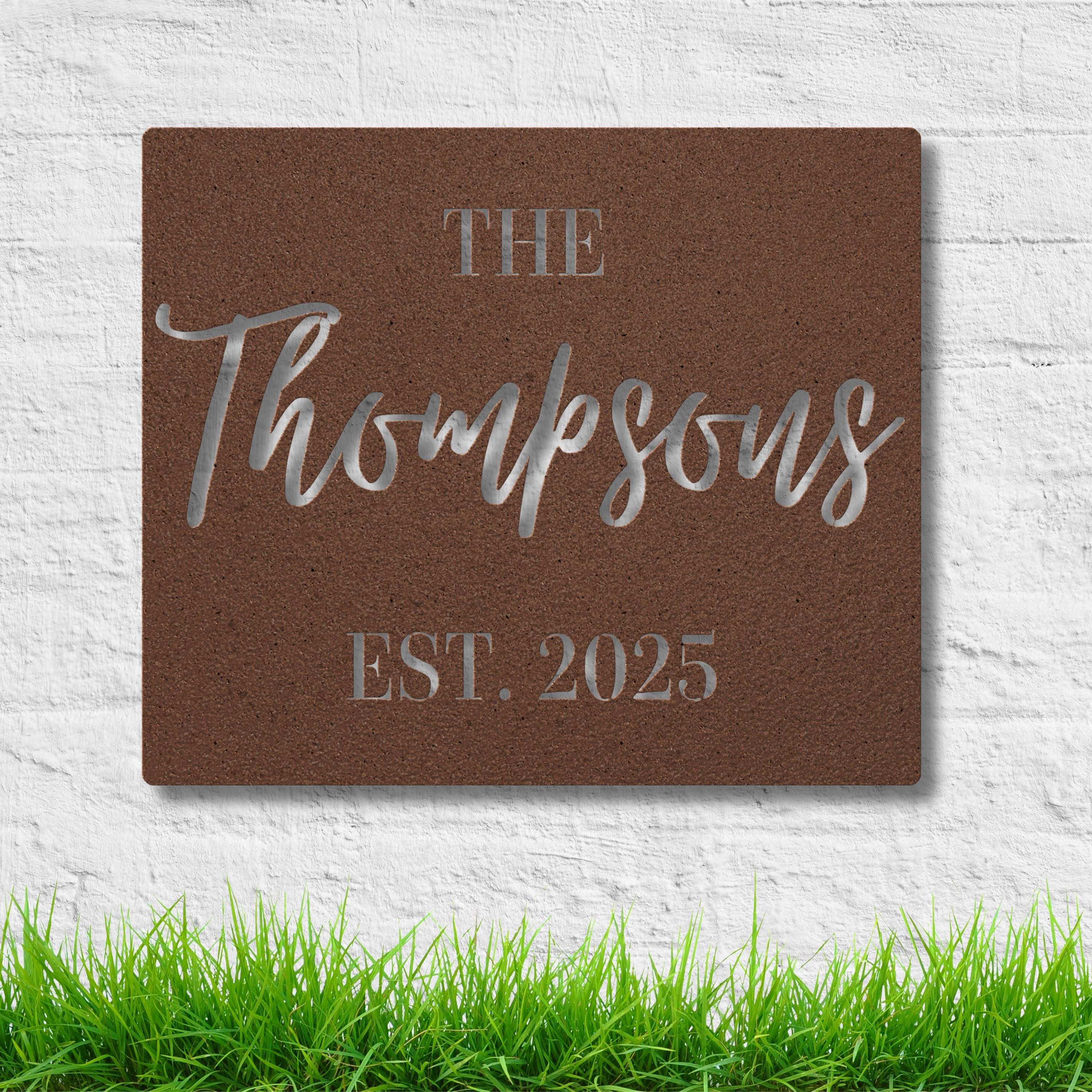 Personalized Family Name Metal Sign | Custom Last Name Die Cut, Housewarming Gift, Wedding or Anniversary Decor