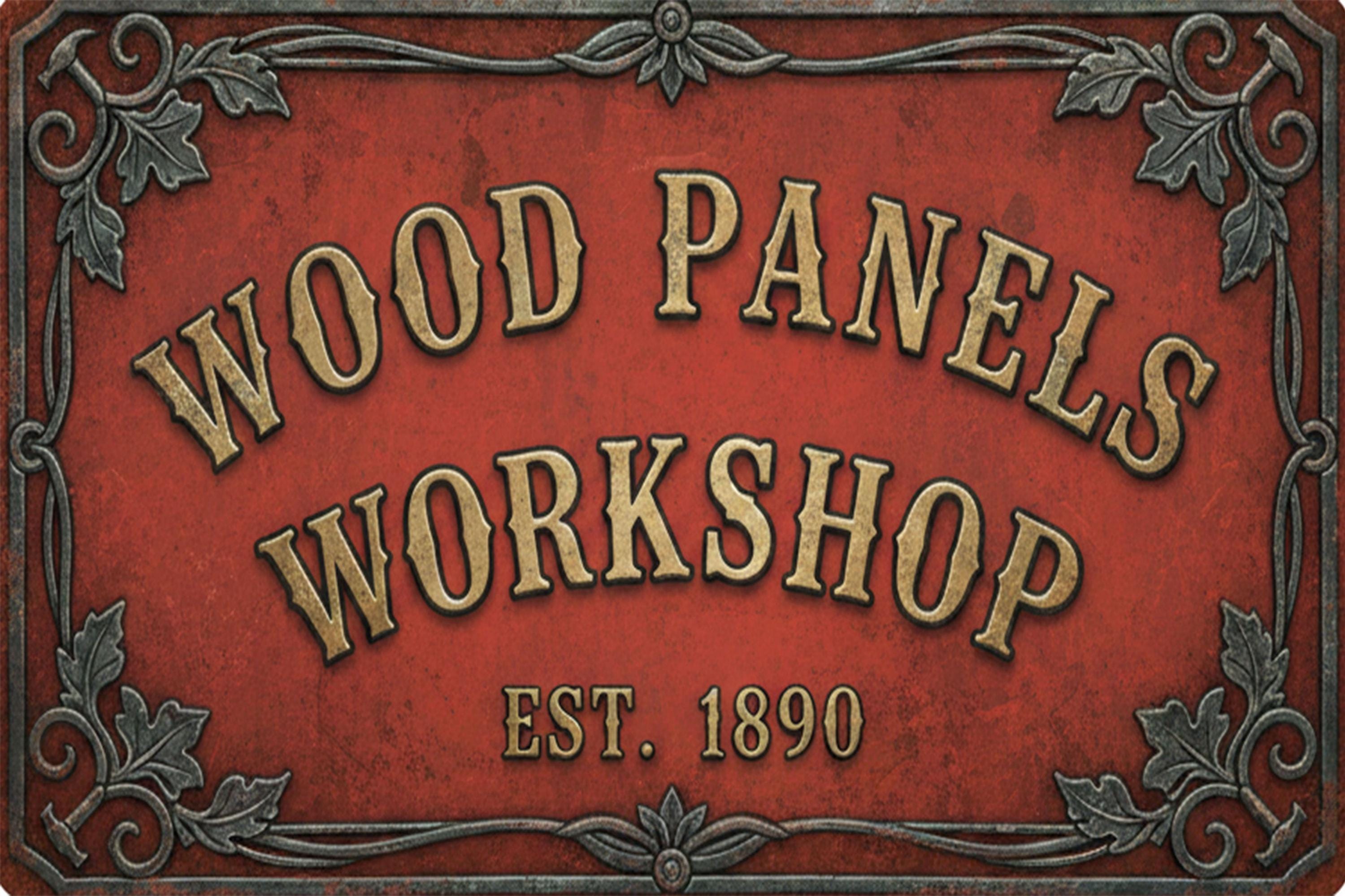 Rustic Wood Panels Sign - Vintage Workshop Decor | Industrial Garage Art