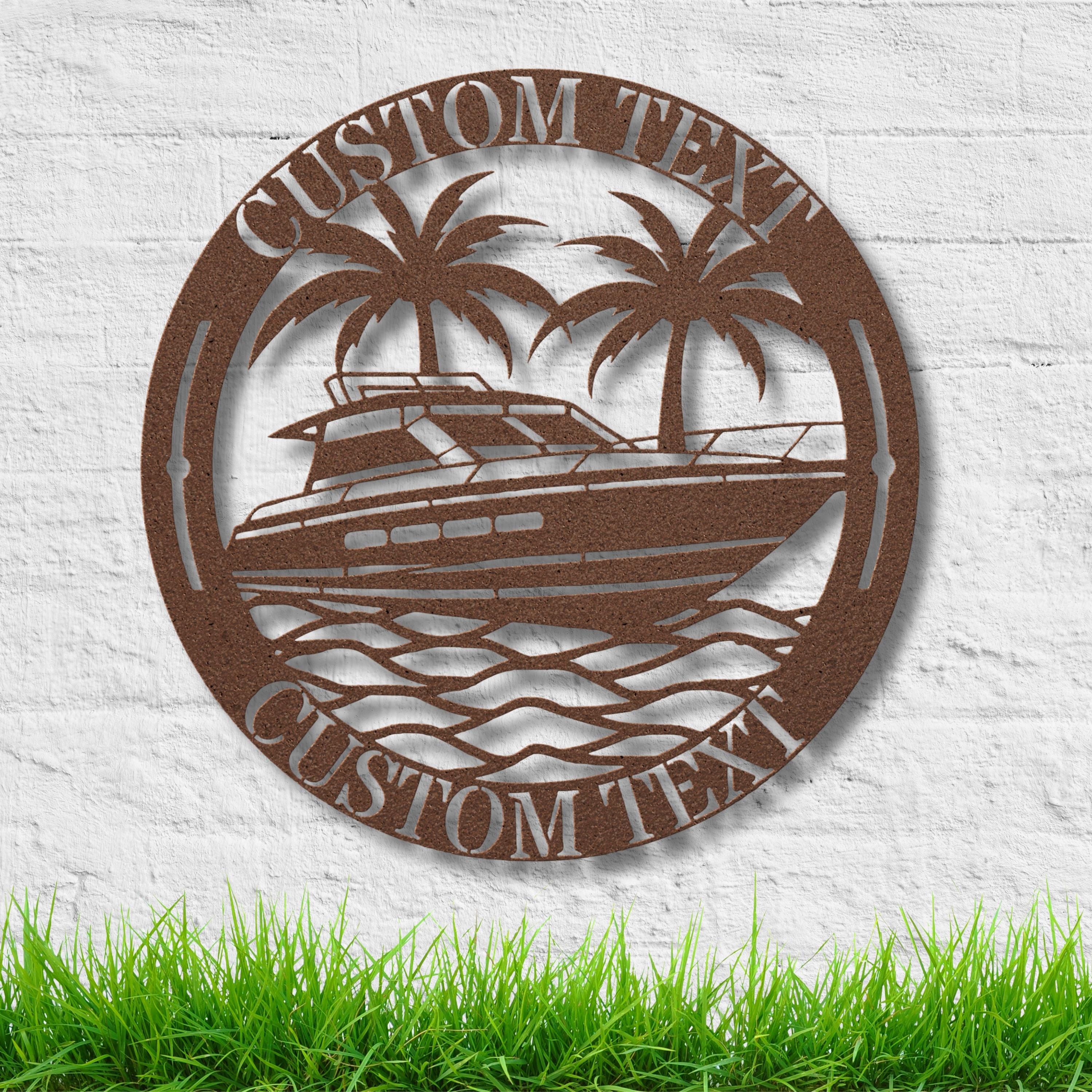 Personalized Yacht Sign - Custom Boat Art | Durable Steel Outdoor Metal Wall Decor