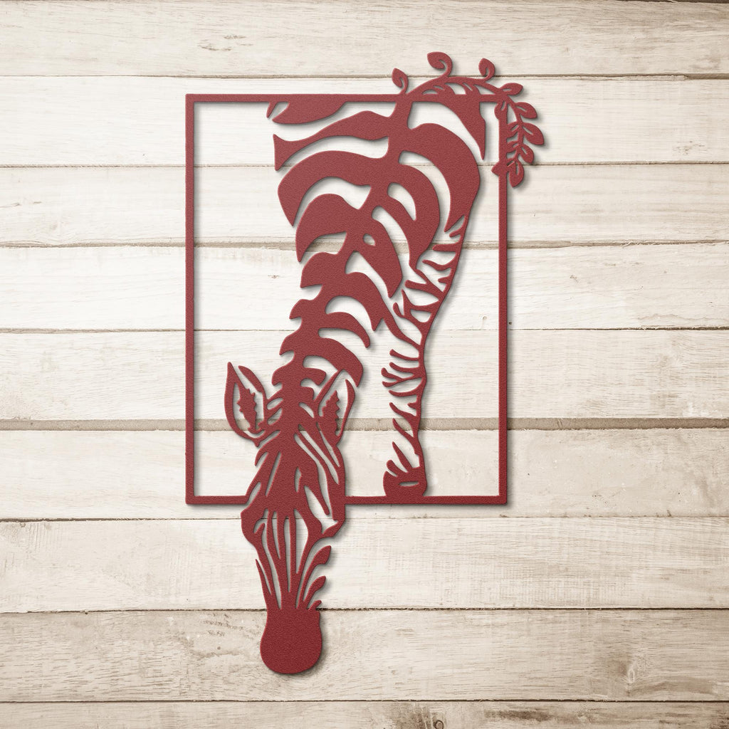 Zebra Metal Wall Art, Die-Cut Animal Sign, Modern Farmhouse Decor