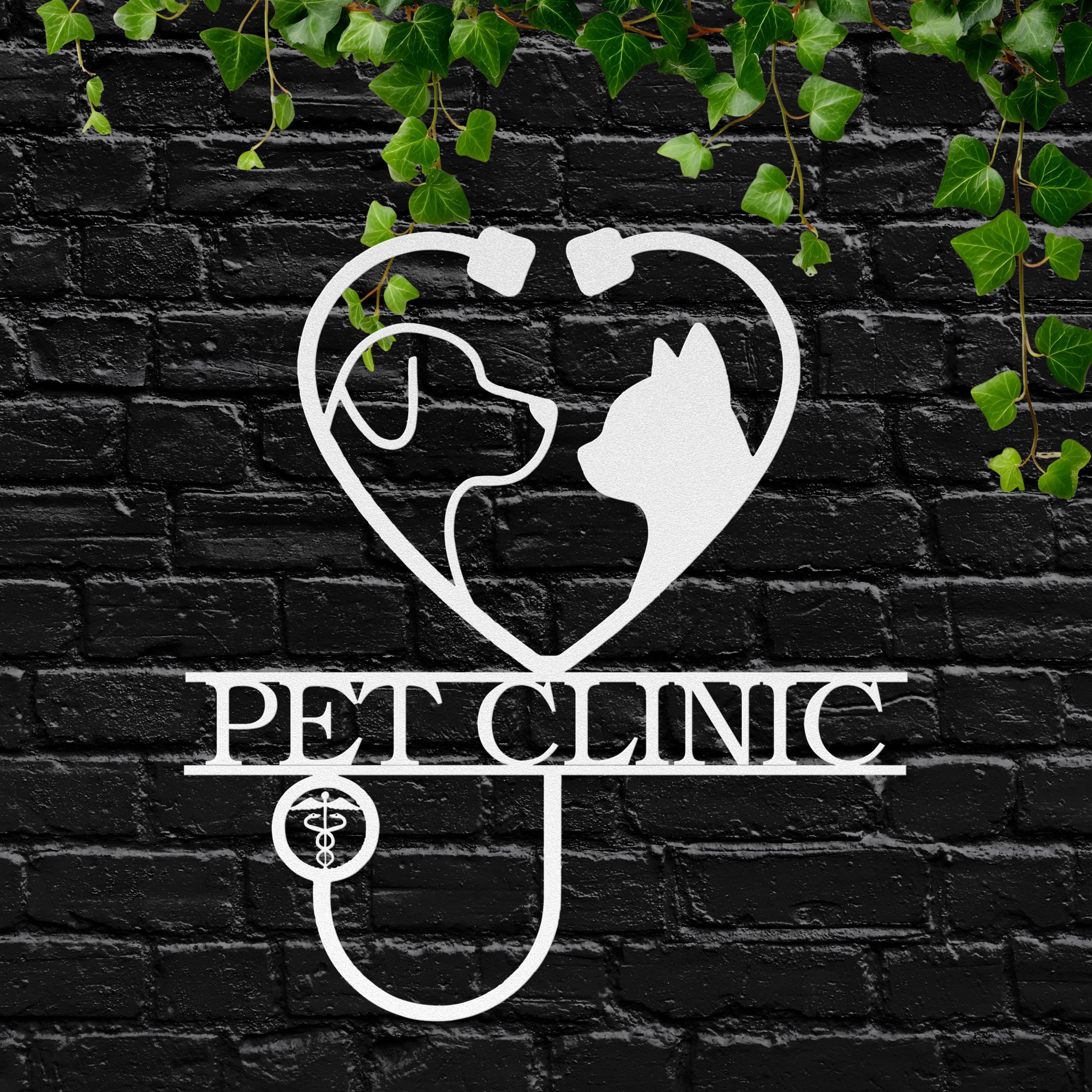 Personalized Pet Clinic Metal Sign, Veterinarian Office Decor