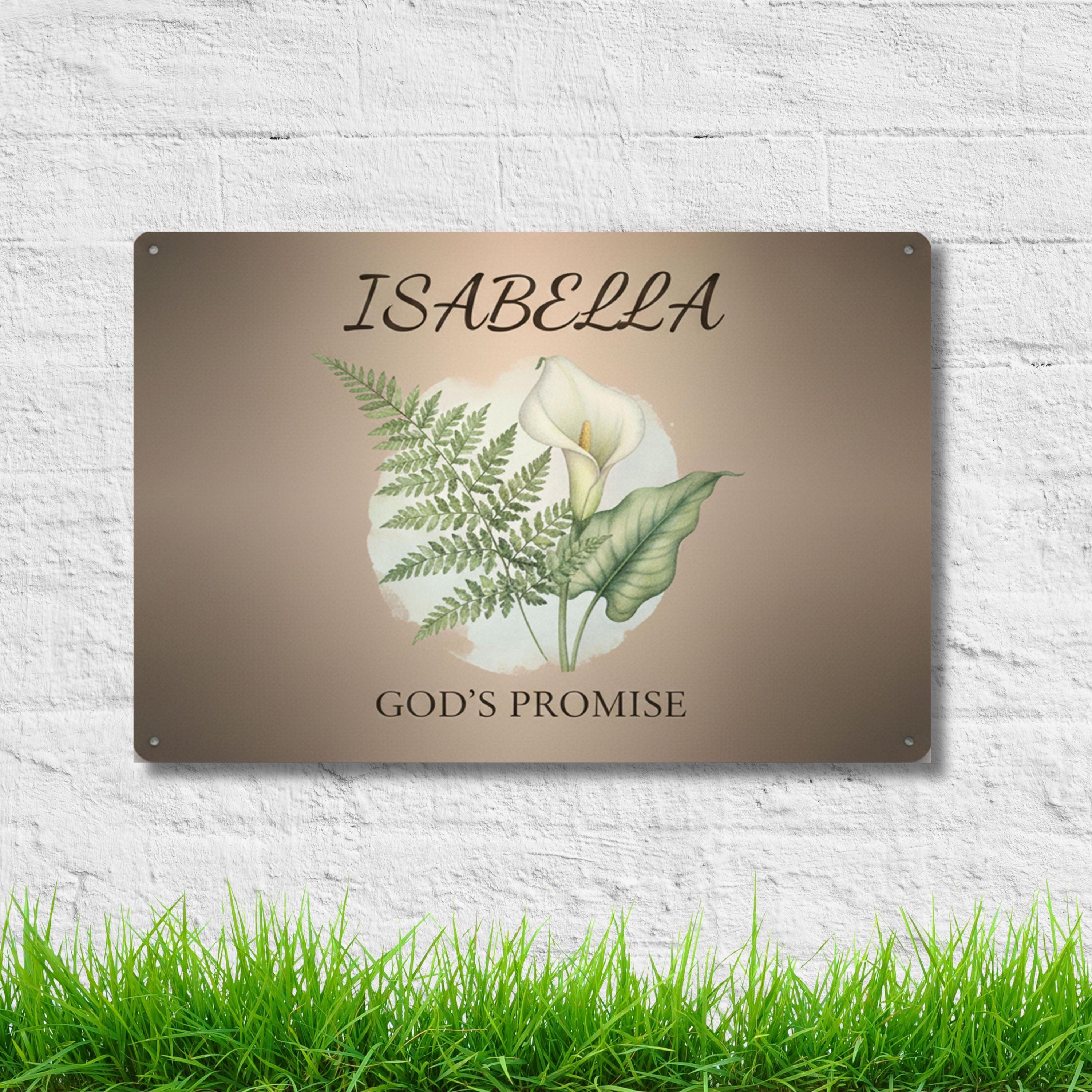 Personalized Name Meaning Metal Sign, Calla Lily Floral Wall Art, Custom Nursery Decor