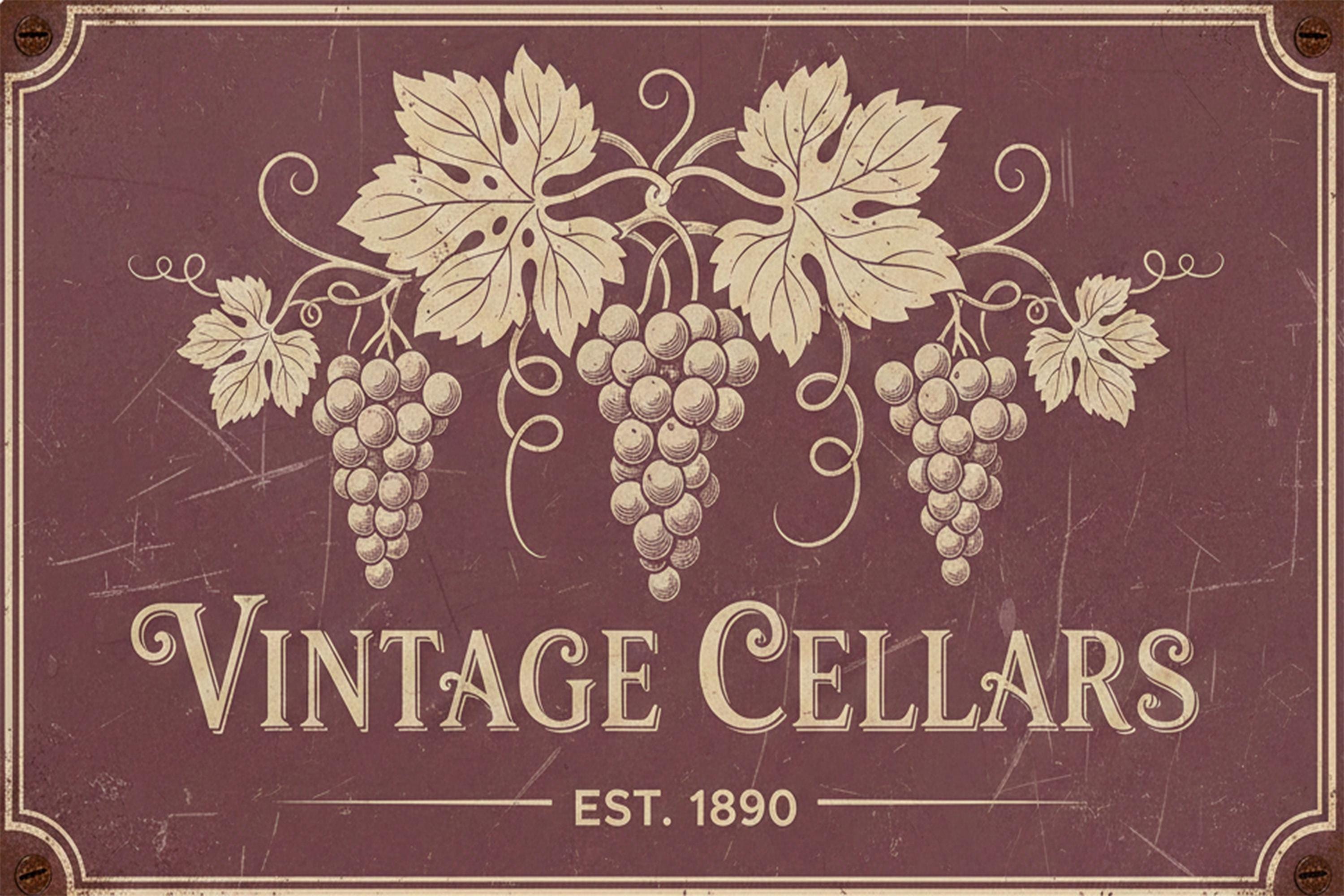 Personalized Wine Cellar Sign, Vintage Cellars Metal Wall Art, Custom Bar Decor Gift