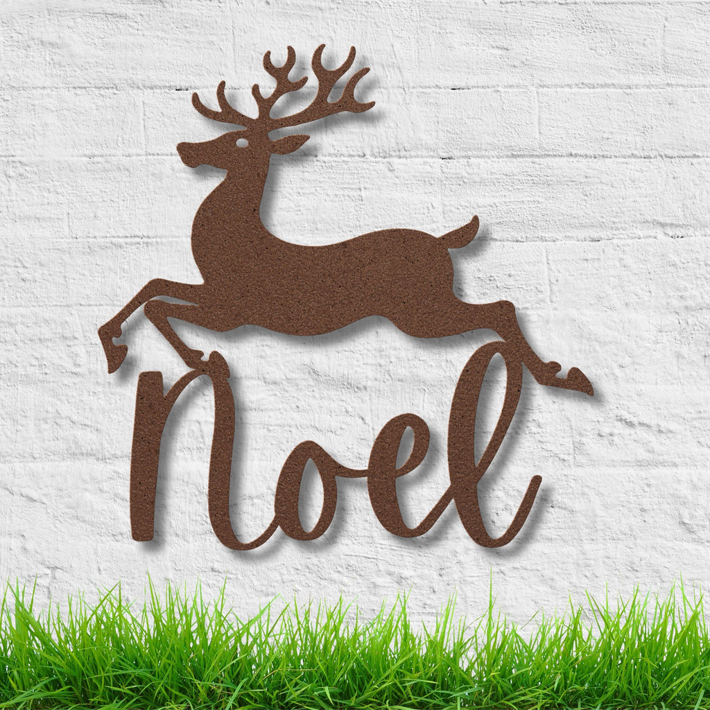 Reindeer Metal Sign, Personalized Christmas Noel Decor