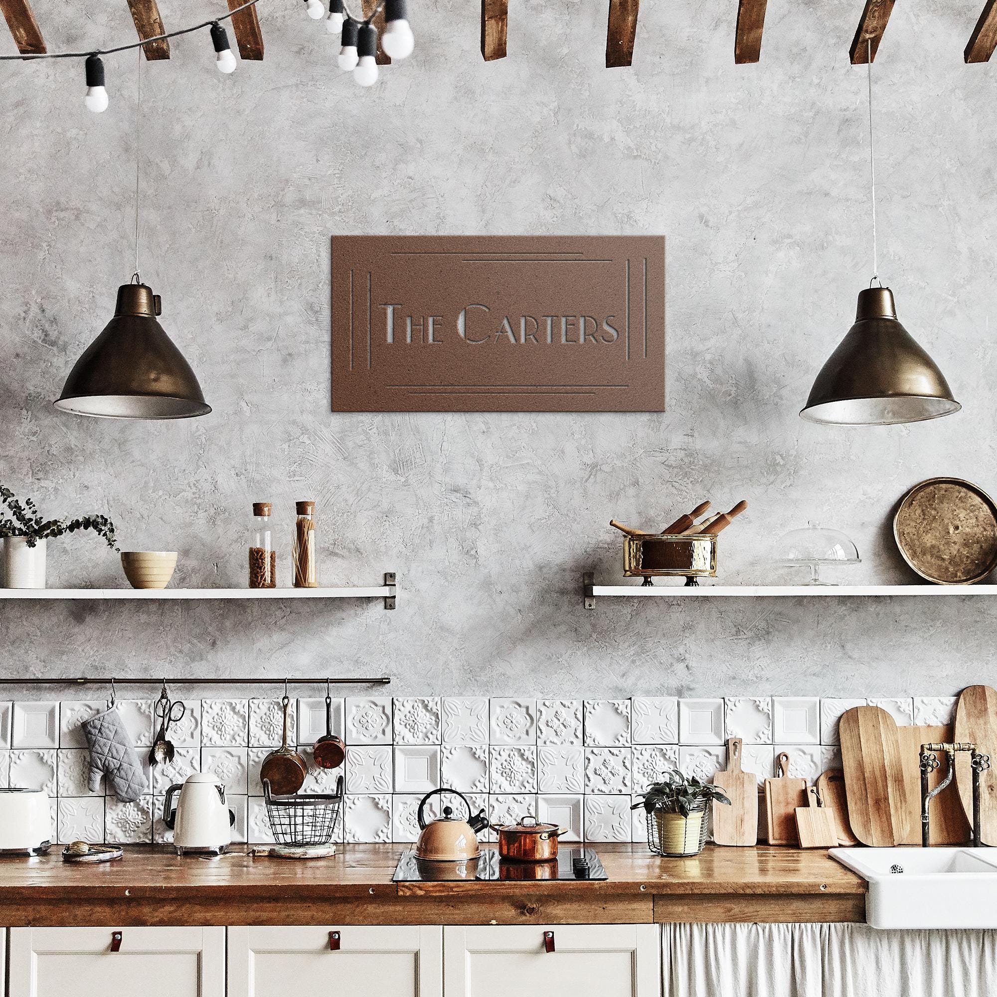 Custom Metal Family Name Sign - Personalized Housewarming Gift