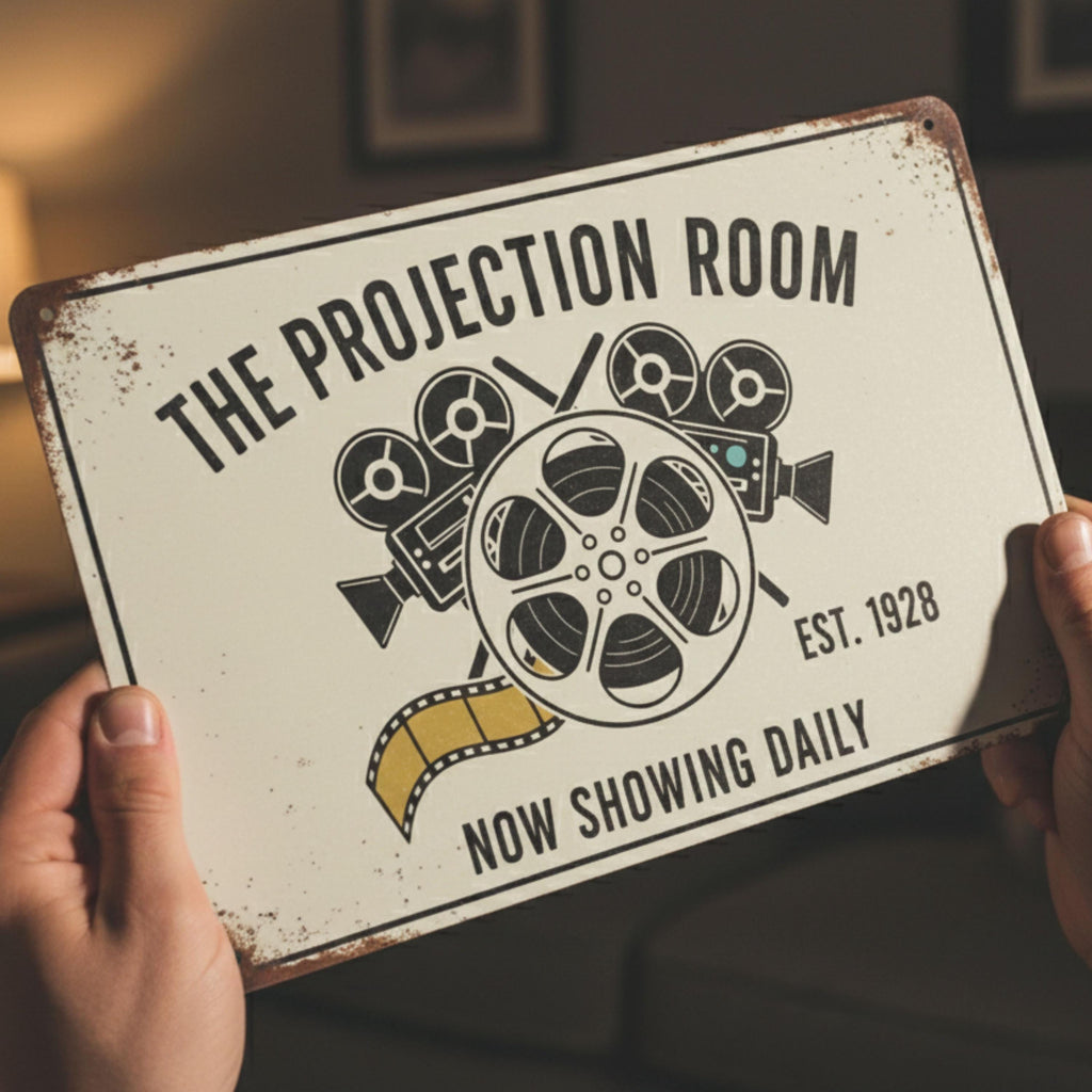 Custom Movie Room Metal Sign, Projection Room Wall Art, Personalized Cinema Decor