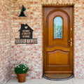 Custom Metal Family Name Sign - House Silhouette, Anniversary Gift