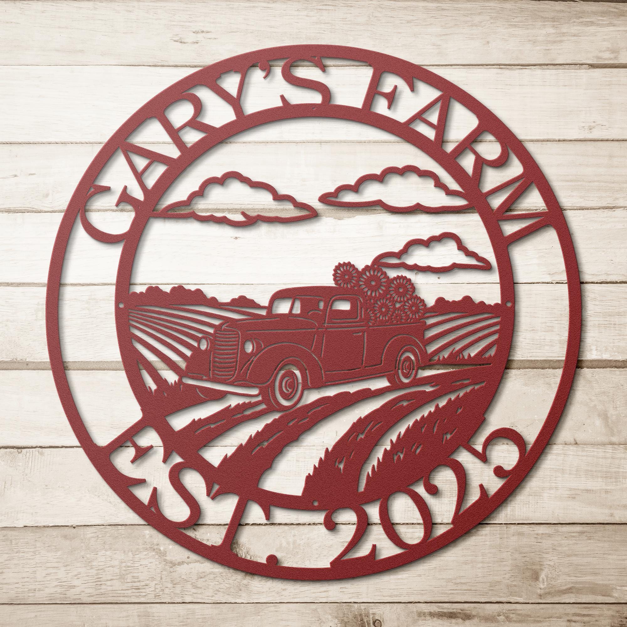Custom Farm Truck Metal Sign, Personalized Family Name, Established Year