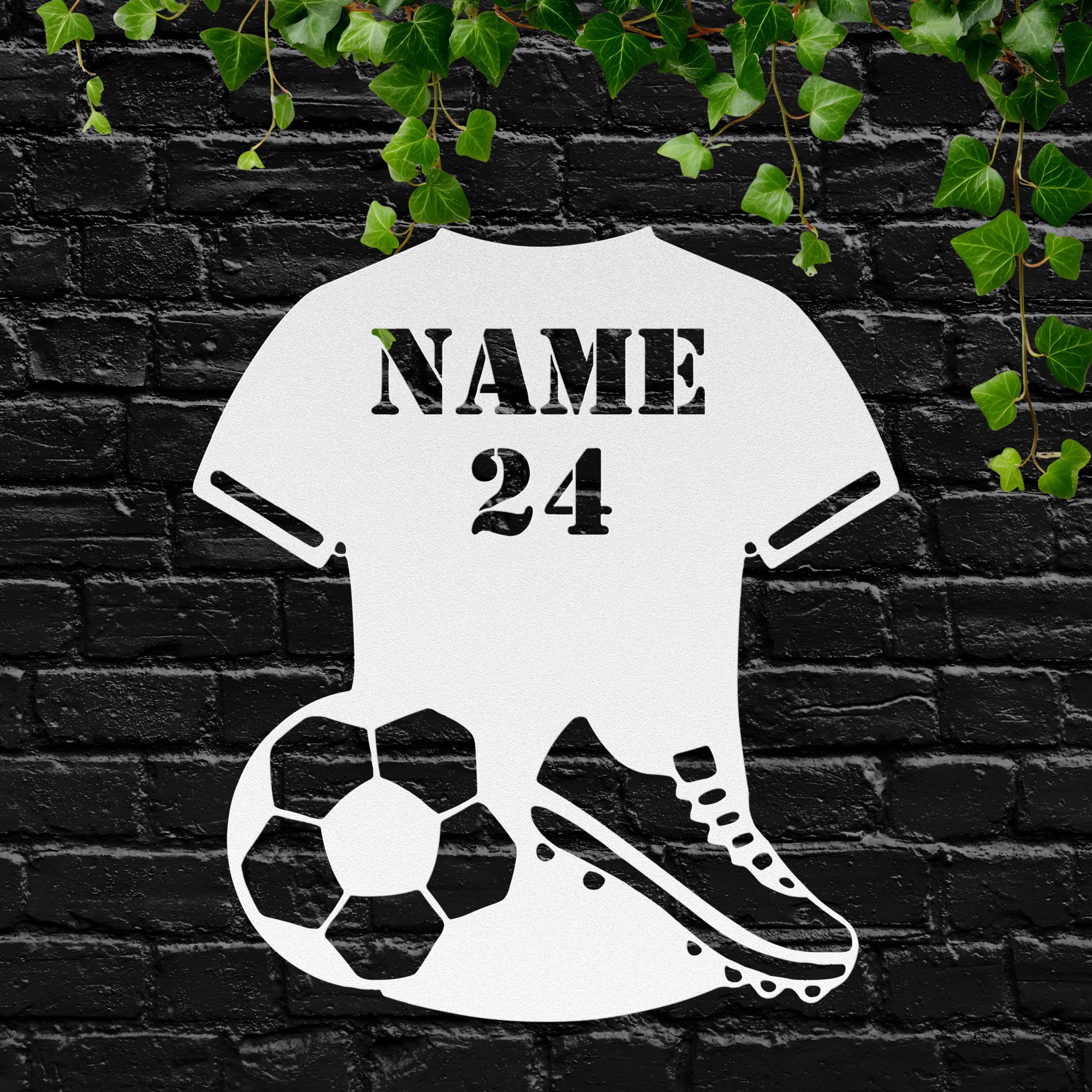 Personalized Soccer Jersey Metal Sign, Custom Name Number Art