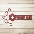Custom Metal Pharmacy Logo Sign: Personalized Business Decor