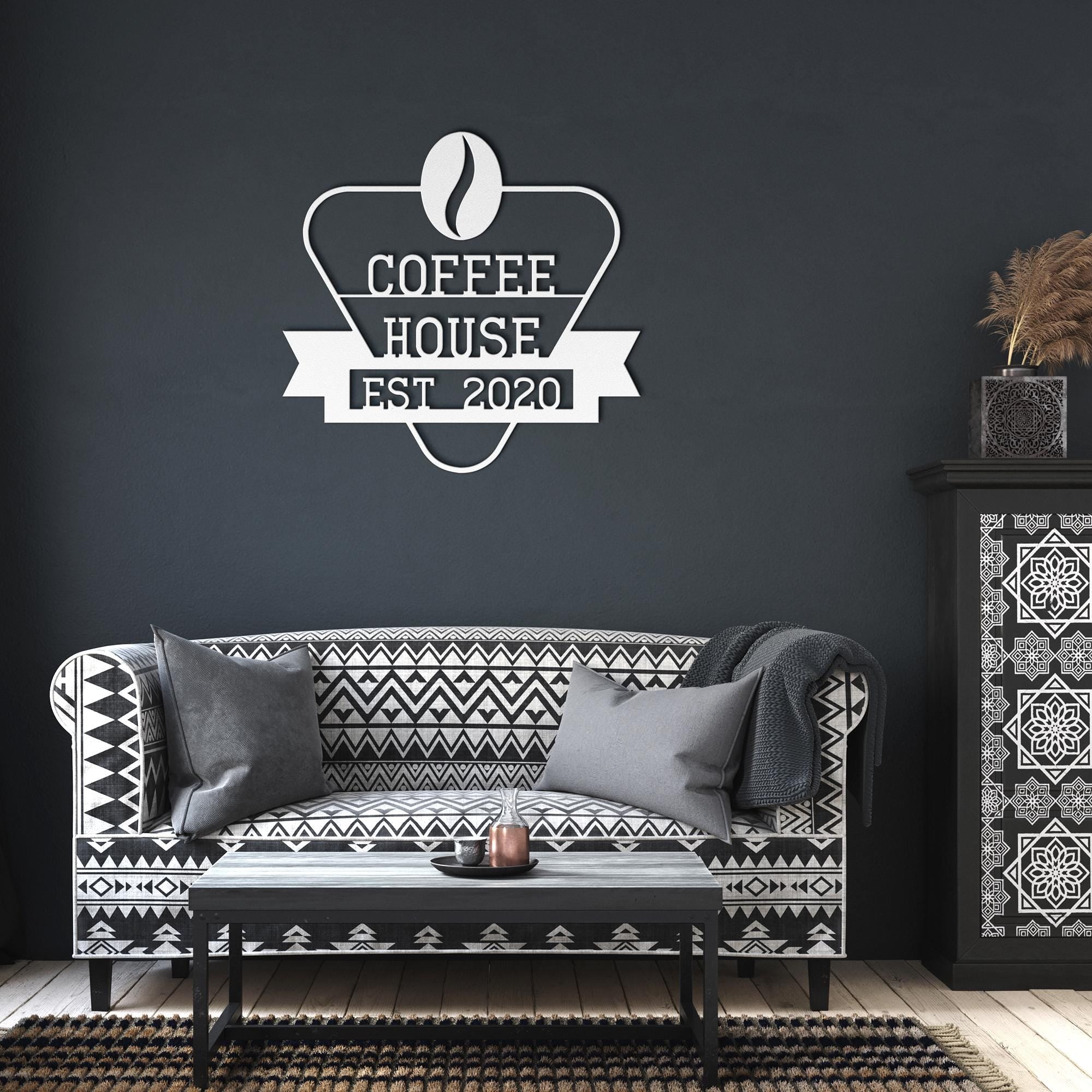 Custom Metal Coffee Shop Logo Sign: Personalized Business Decor