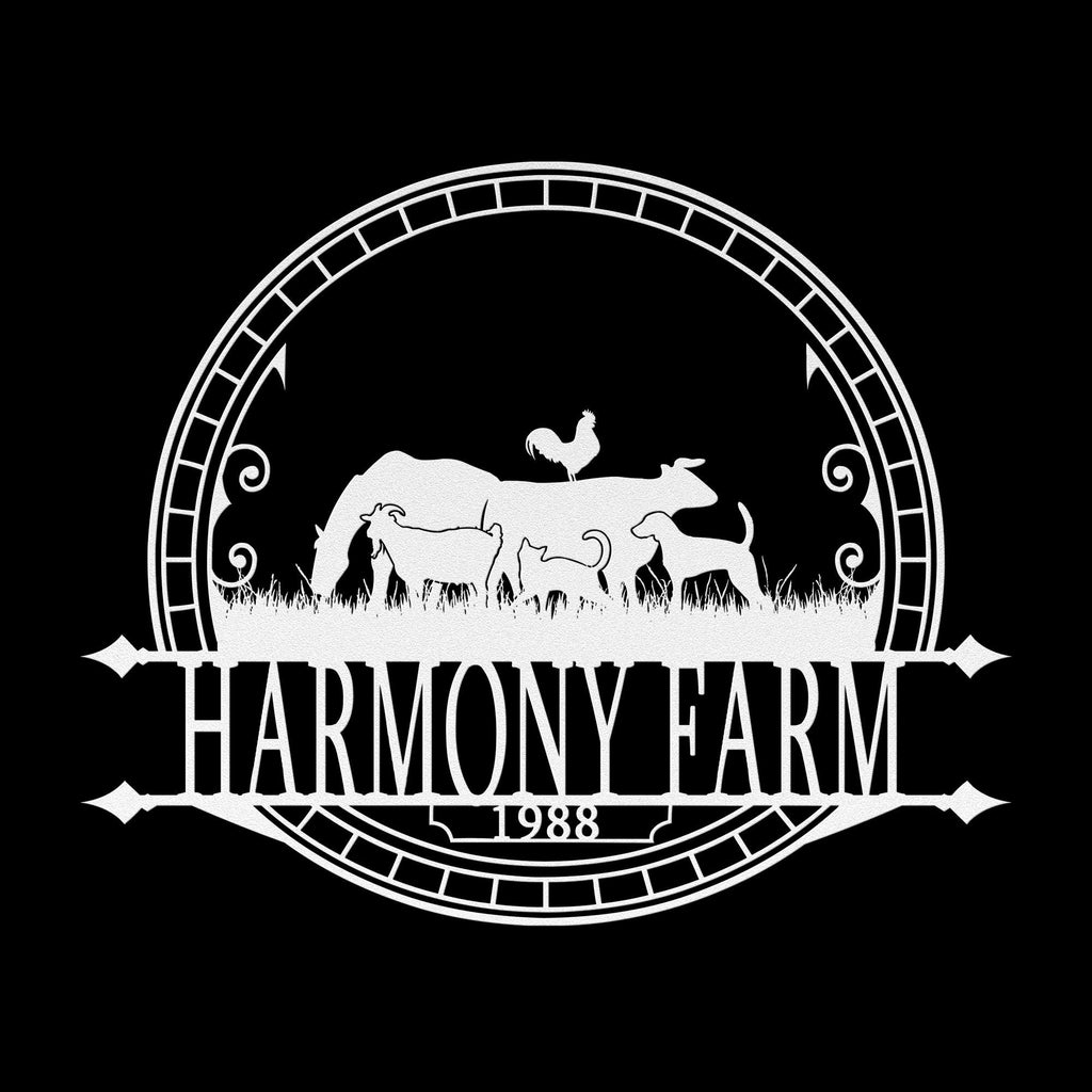 Custom Metal Farm Sign: Rustic Animal Silhouette, Personalized Ranch Decor