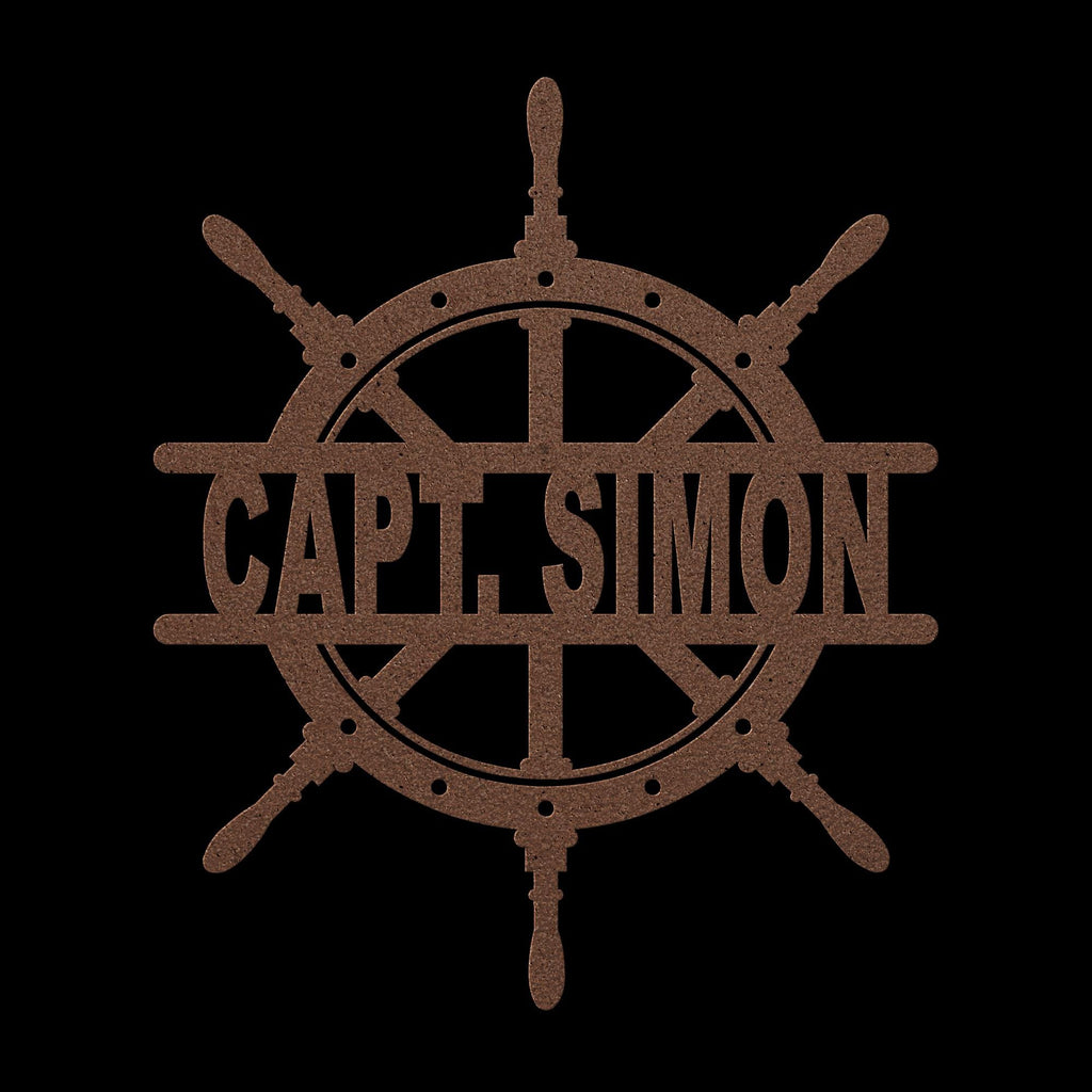Captain's Wheel Personalized Metal Sign, Custom Text, Nautical Gift, Sailor Gift