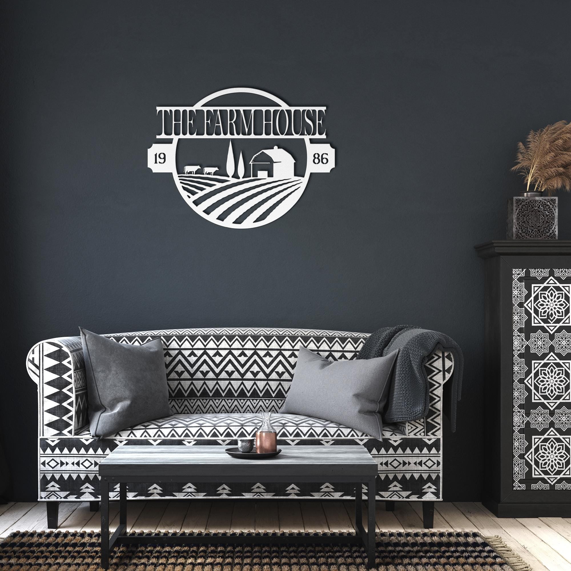 Custom Metal Farm Sign: Cattle & Barn Wall Art Decor