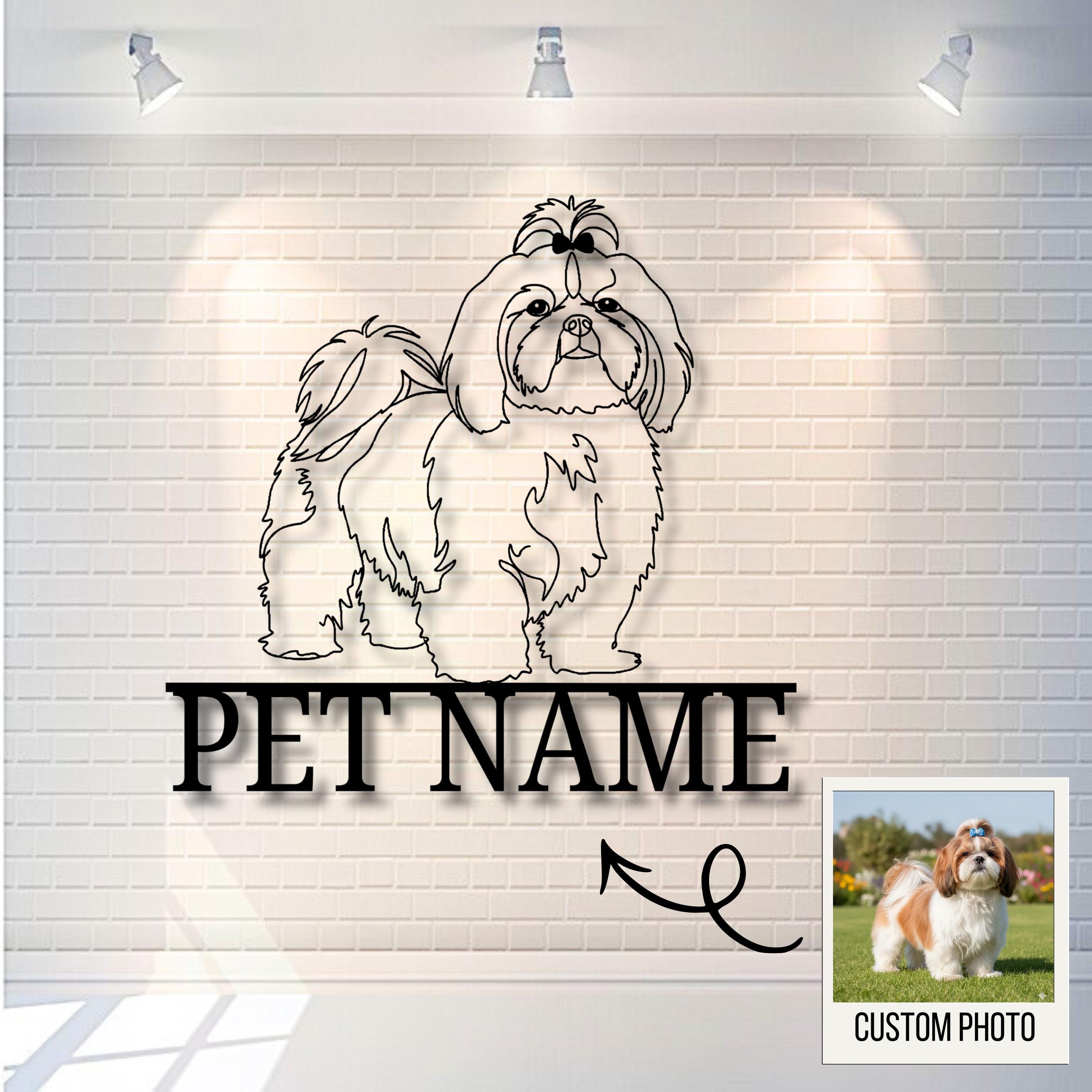 Personalized Shih Tzu Metal Sign, Custom Pet Memorial Decor