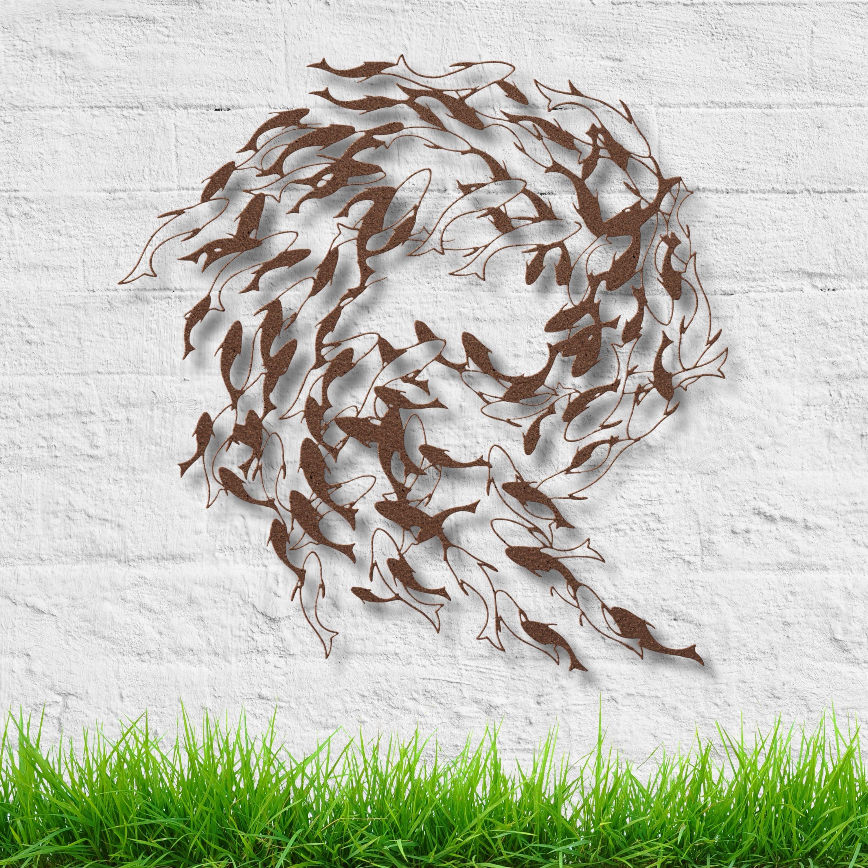 School of Fish Metal Wall Art, Coastal Decor, Beach House Sign