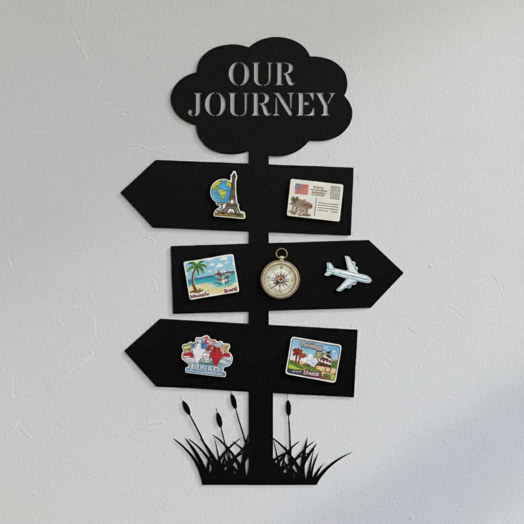 Personalized Our Journey Travel Sign, Custom Metal Magnet Board, Adventure Souvenir