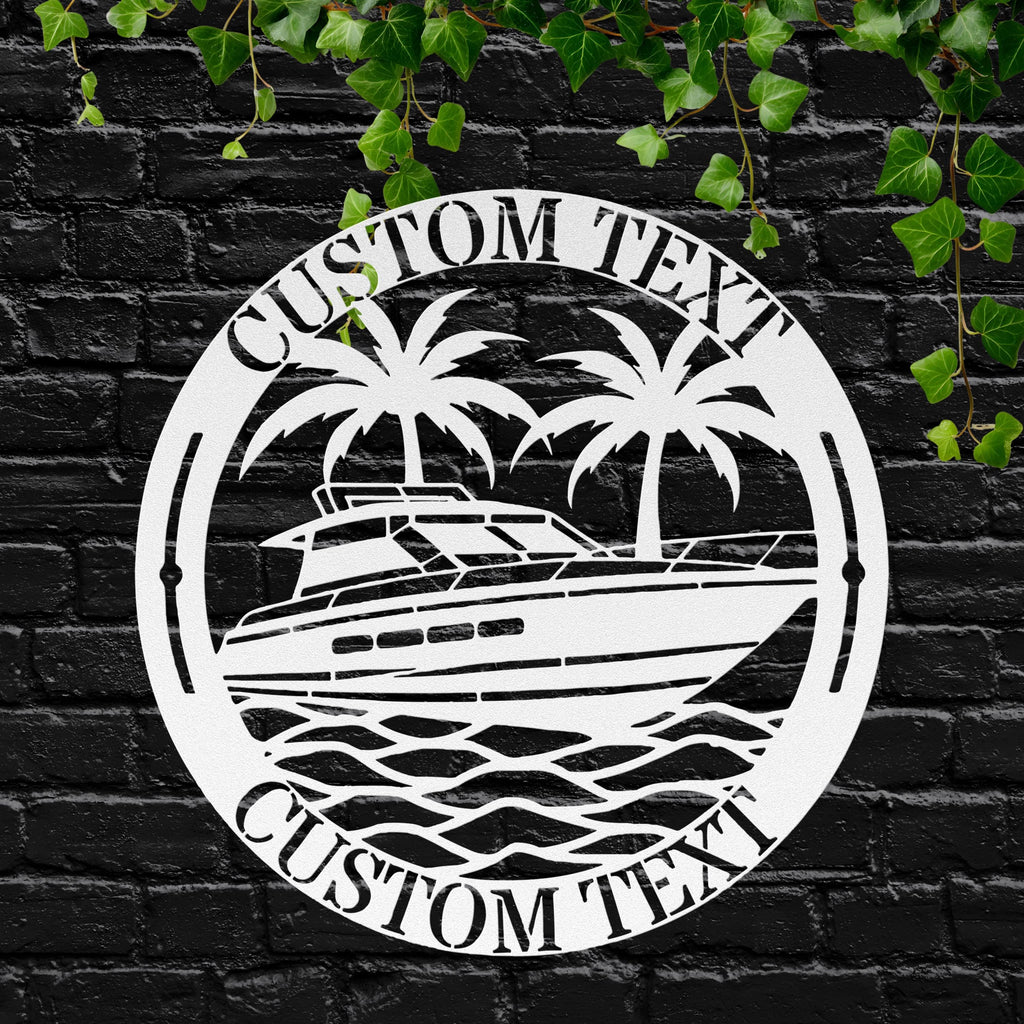 Personalized Yacht Sign - Custom Boat Art | Durable Steel Outdoor Metal Wall Decor