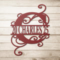 Personalized Metal Family Name Sign: Monogram Wall Decor