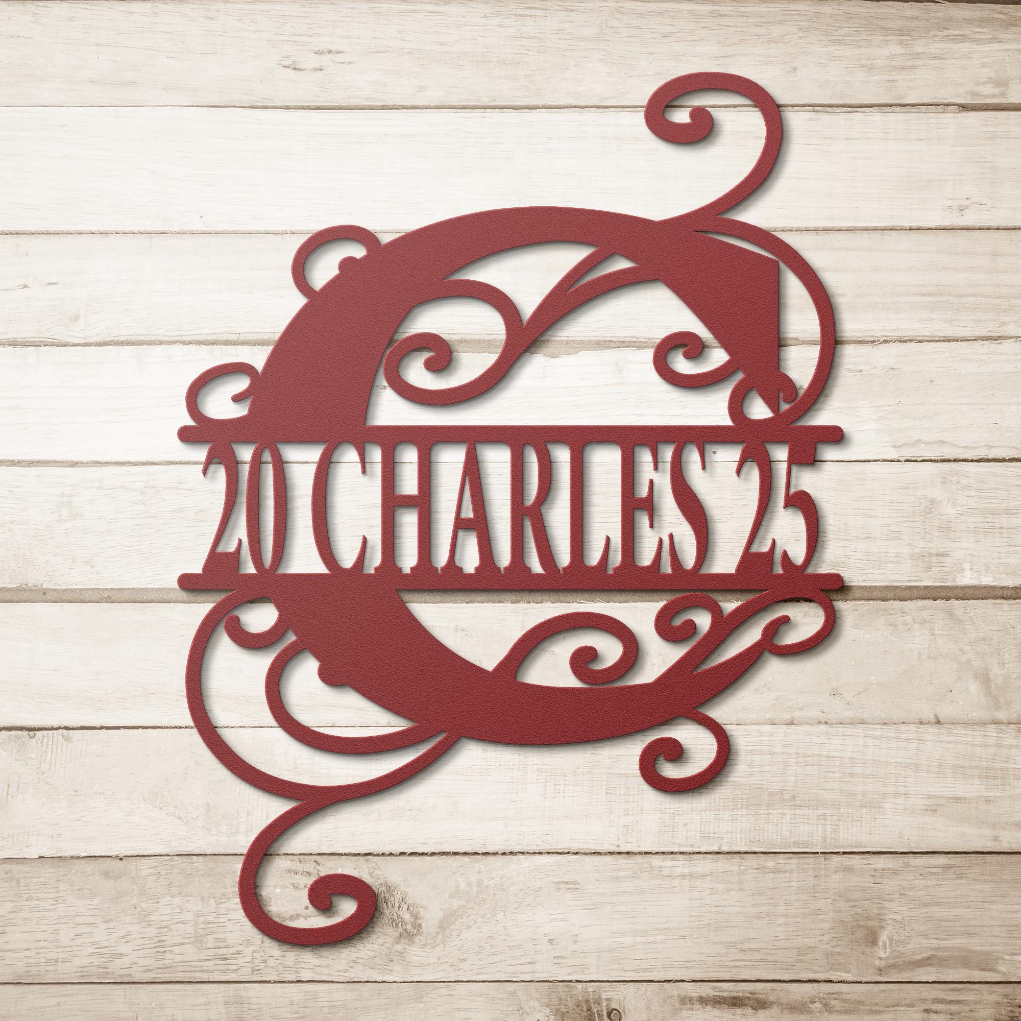 Personalized Metal Family Name Sign: Monogram Wall Decor